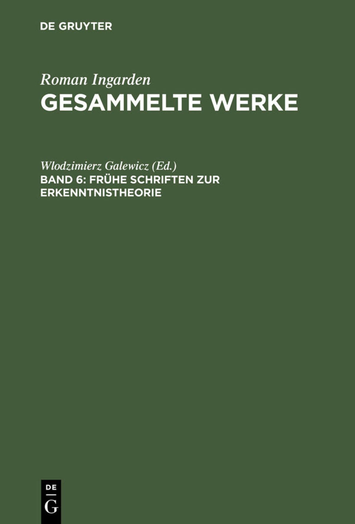 Cover image for Frühe Schriften zur Erkenntnistheorie ISBN 9783484641068