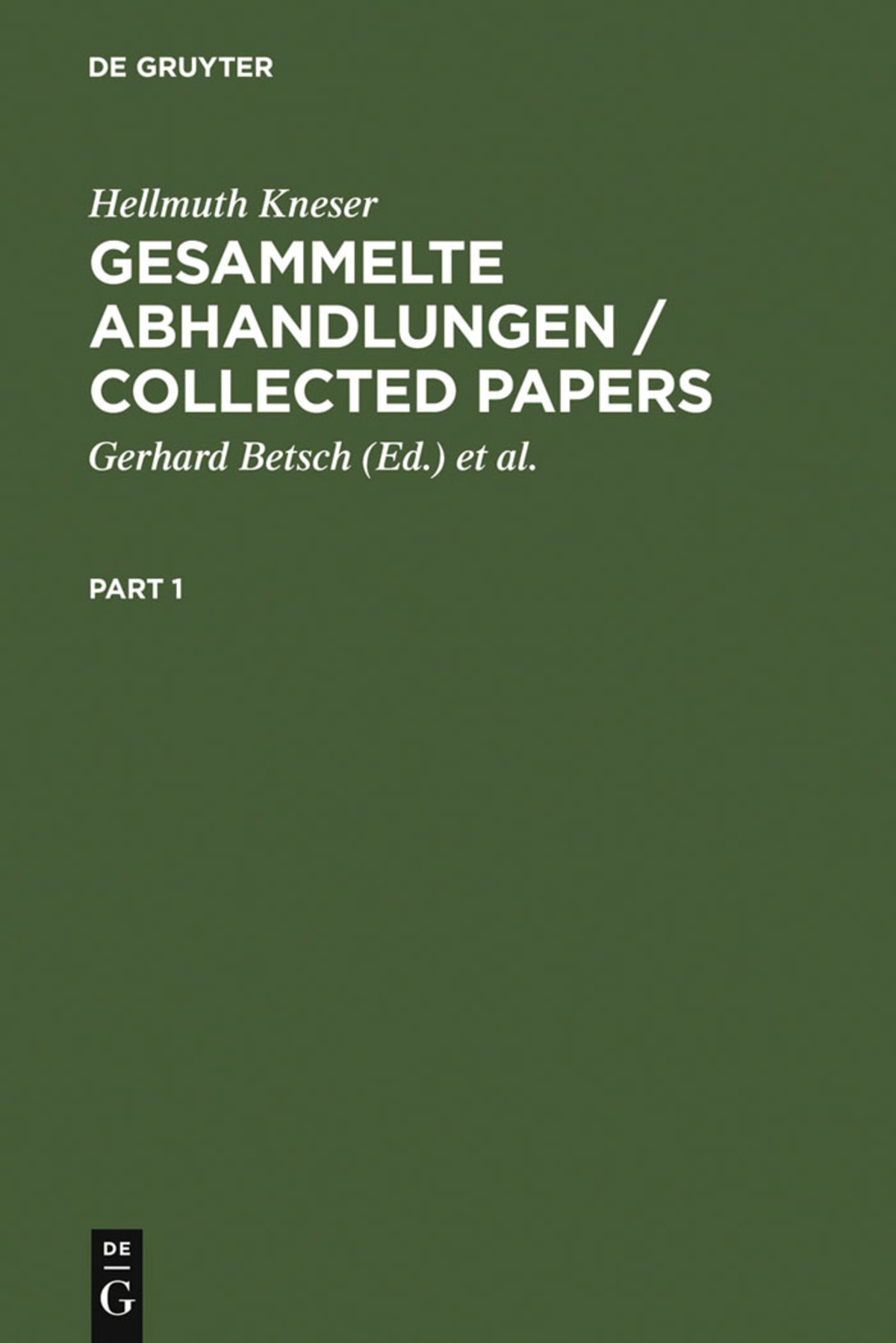 Cover image for Gesammelte Abhandlungen / Collected Papers ISBN 9783110166538