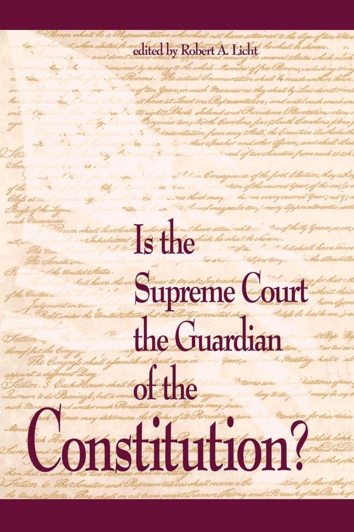 Cover image for Is the Supreme Court the Guardian of the Constitution? ISBN