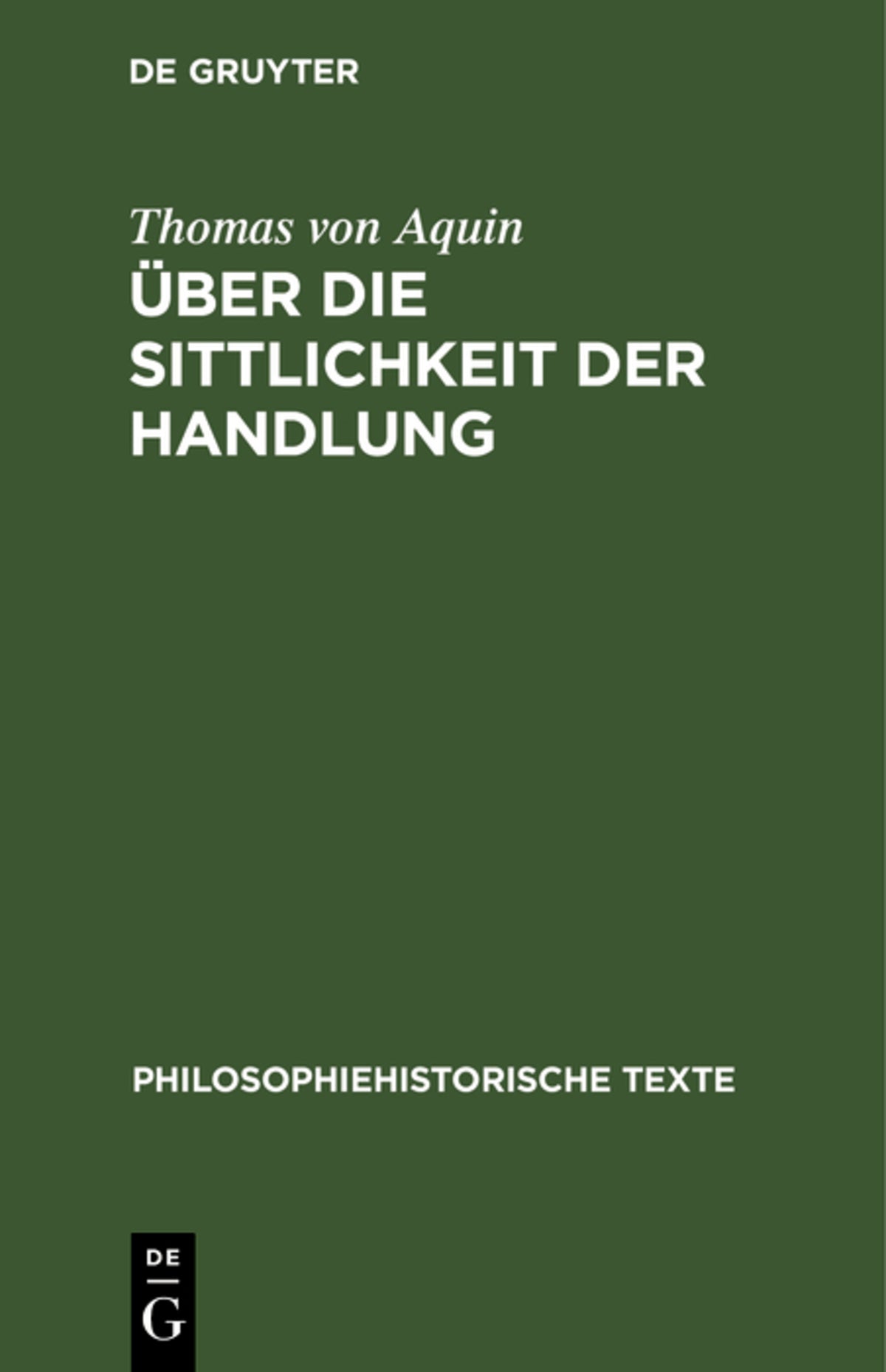 Cover image for Über die Sittlichkeit der Handlung ISBN 9783112527955