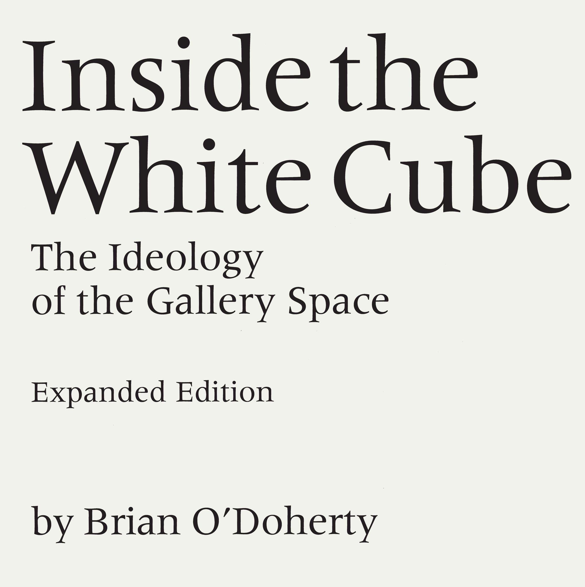 Cover image for Inside the White Cube ISBN 9780520923607