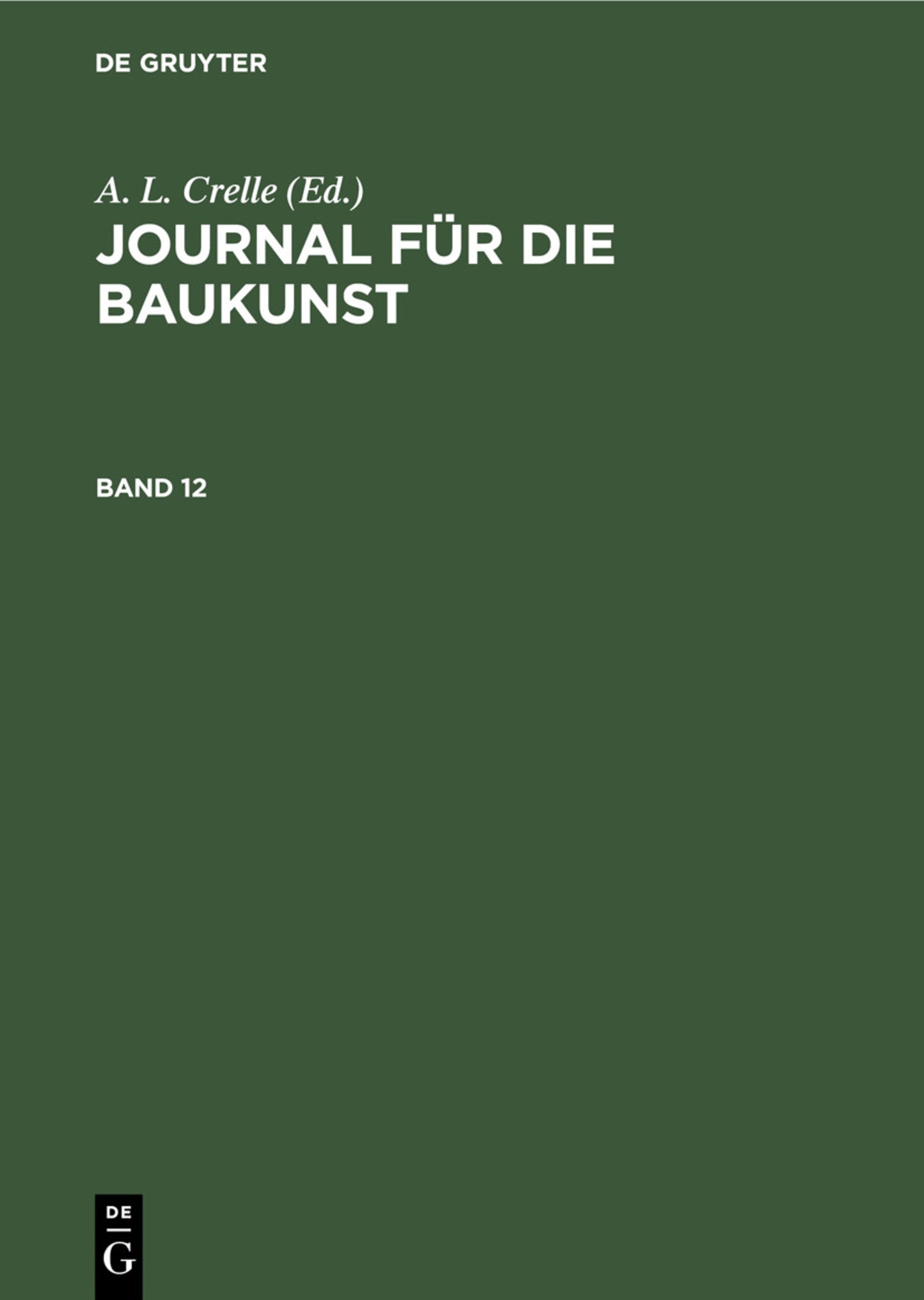 Journal für die Baukunst. Band 12