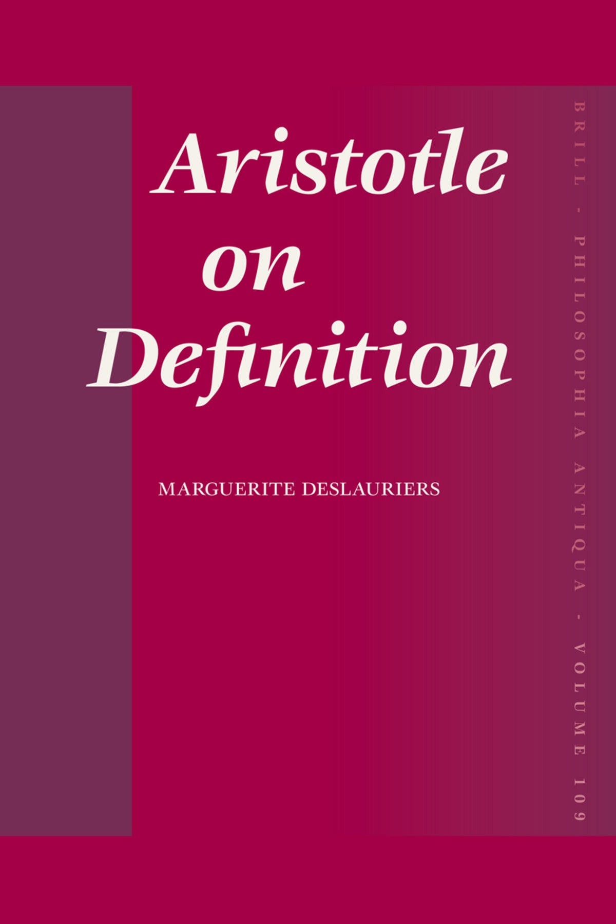 Cover image for Aristotle on Definition ISBN 9789004156692