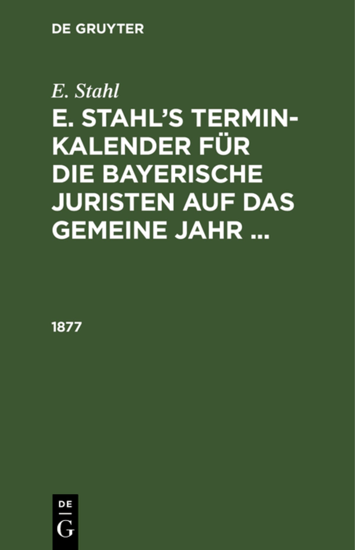 Cover image for 1877 ISBN 9783112671573