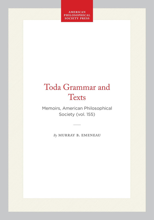 Toda Grammar and Texts