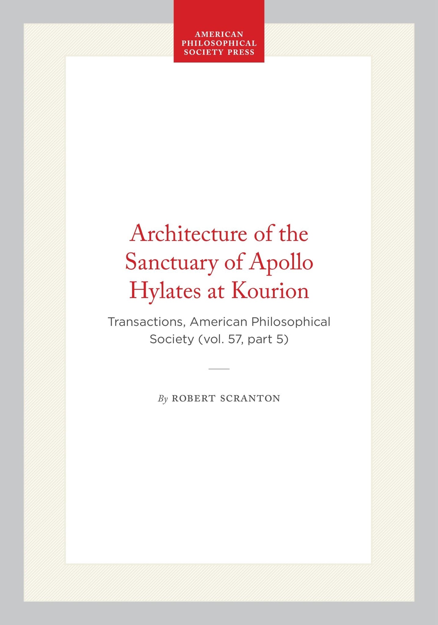 Architecture of the Sanctuary of Apollo Hylates at Kourion