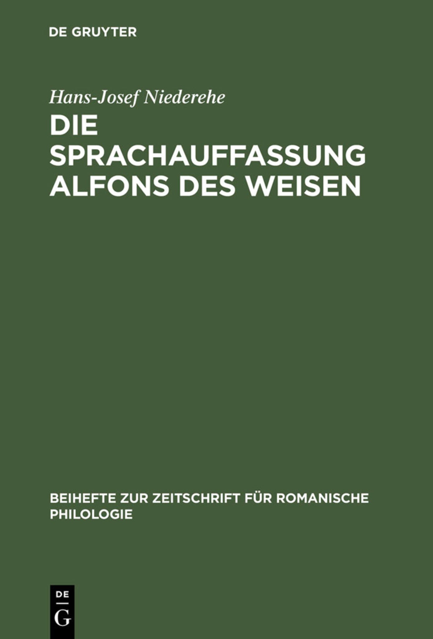 Die Sprachauffassung Alfons des Weisen
