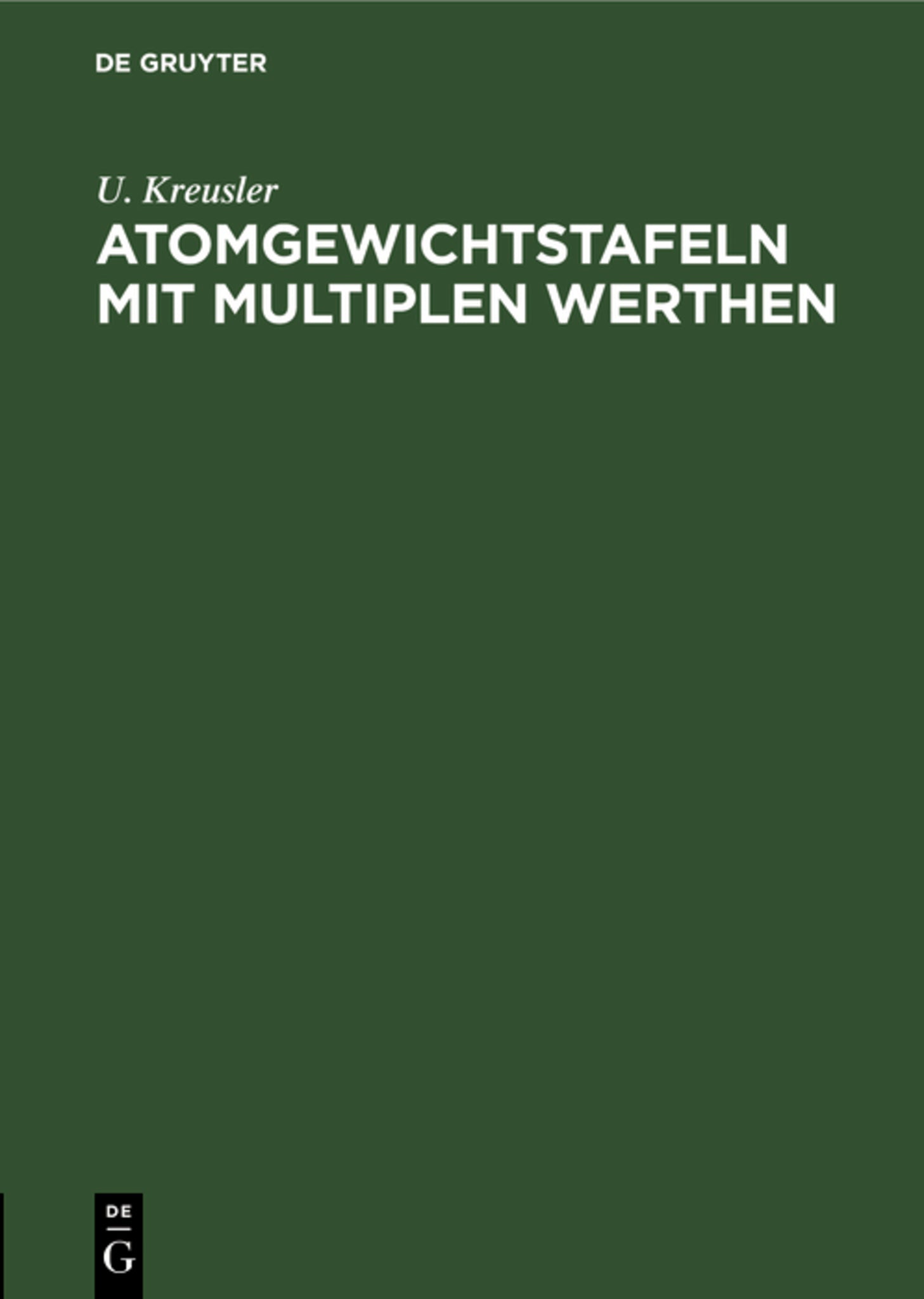 Atomgewichtstafeln mit multiplen Werthen