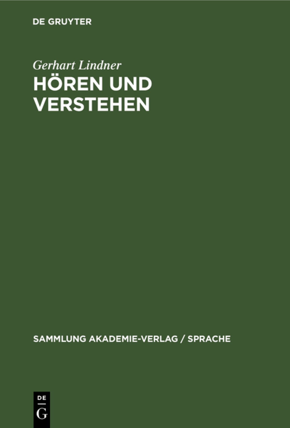 Cover image for Hören und Verstehen ISBN 9783112478691
