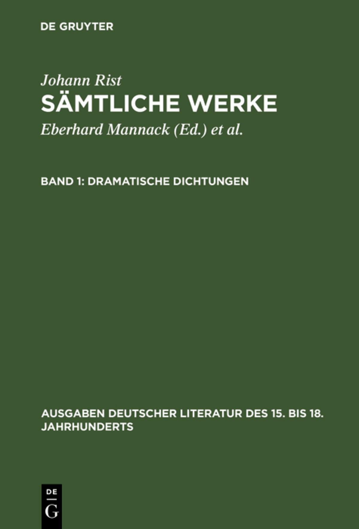Cover image for Dramatische Dichtungen ISBN 9783110003468