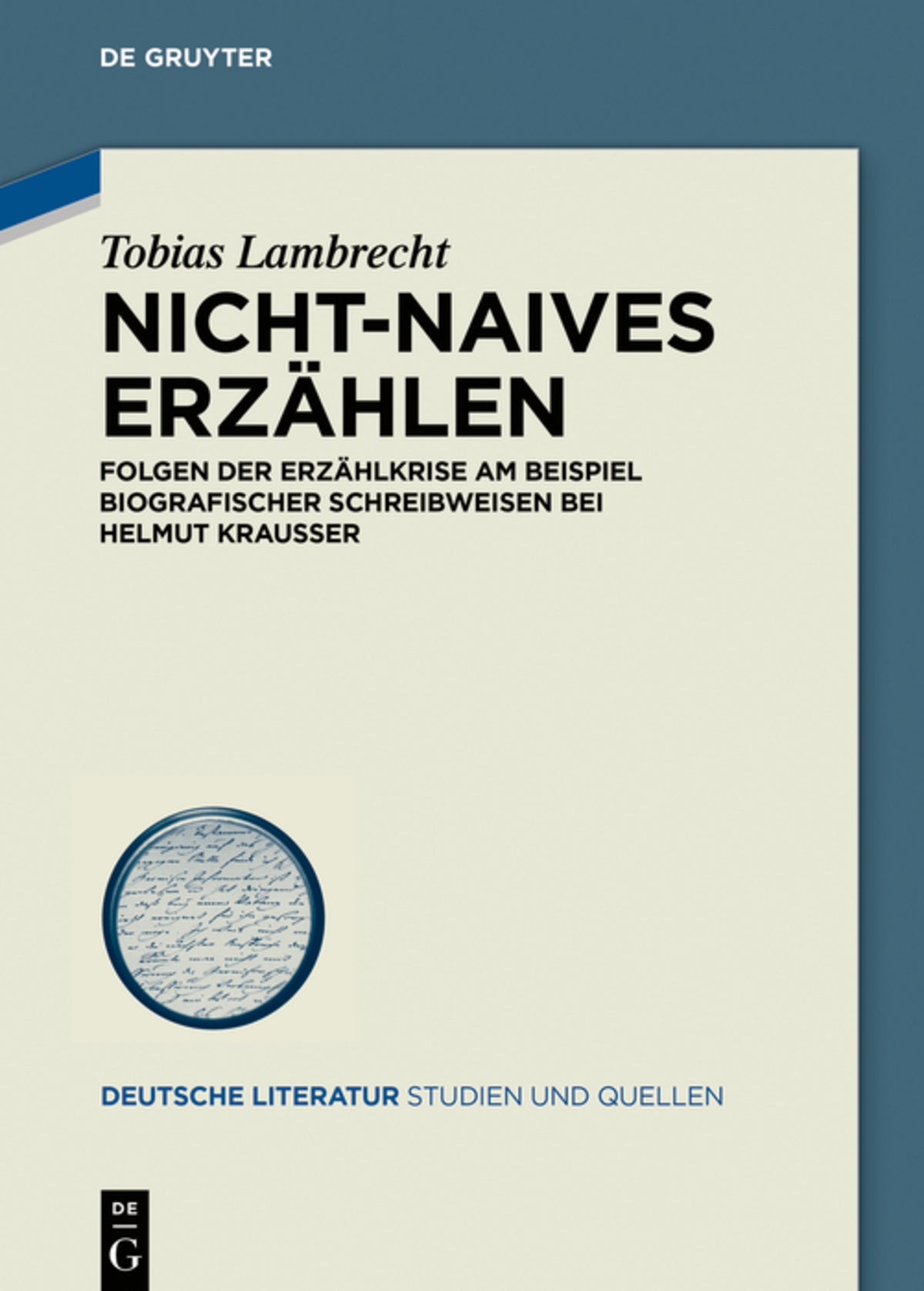 Cover image for Nicht-Naives Erzählen ISBN 9783110582635