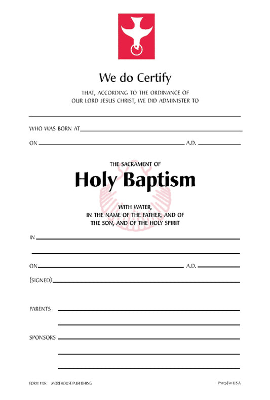 Baptism Certificate #110R