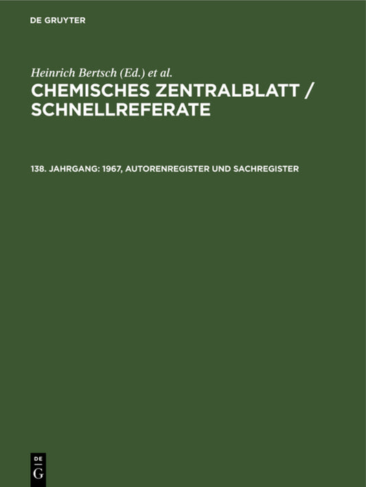 1967, Autorenregister und Sachregister