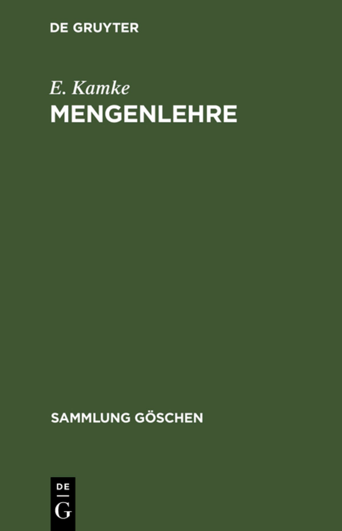 Cover image for Mengenlehre ISBN 9783110039115