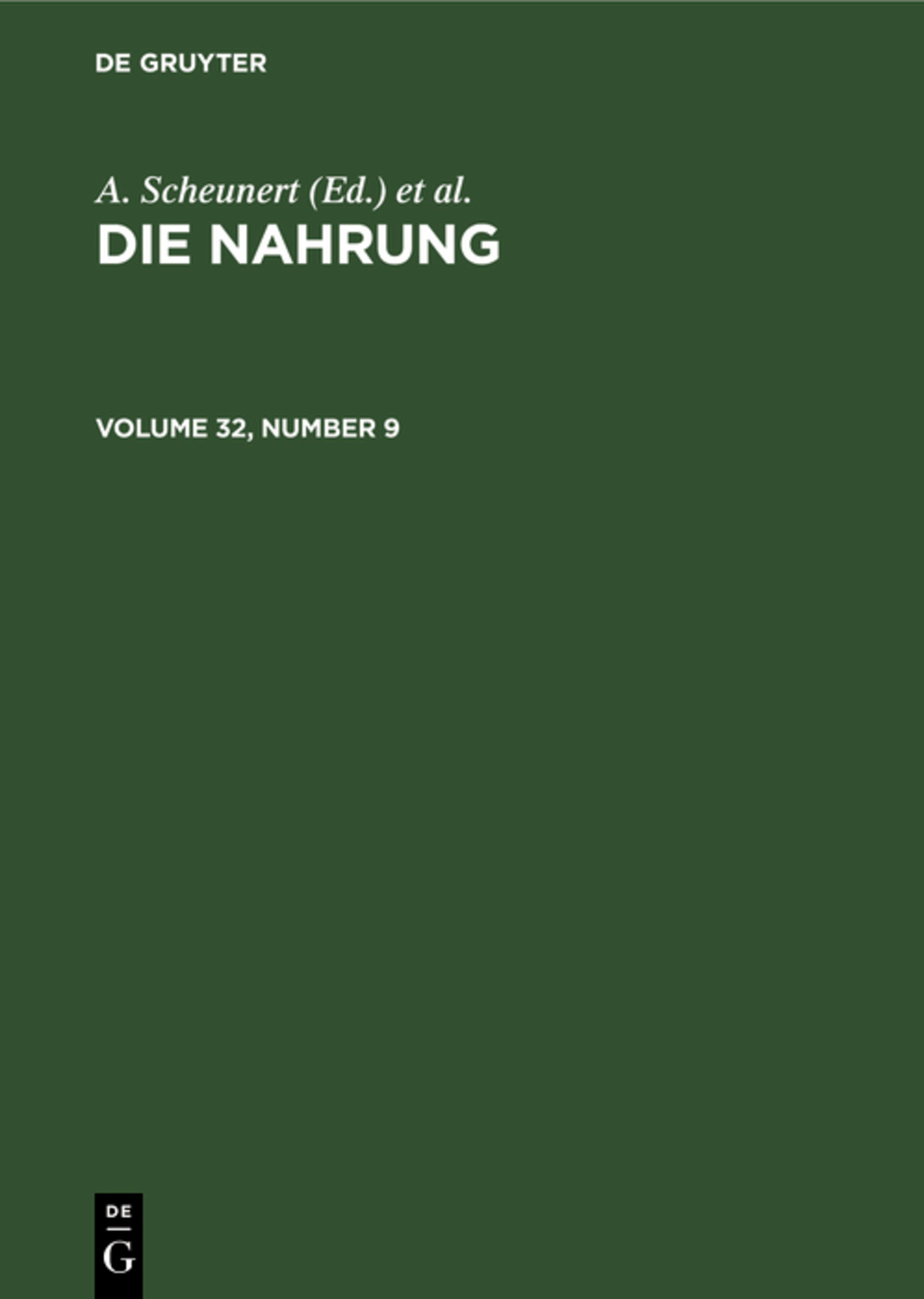 Die Nahrung. Volume 32, Number 9