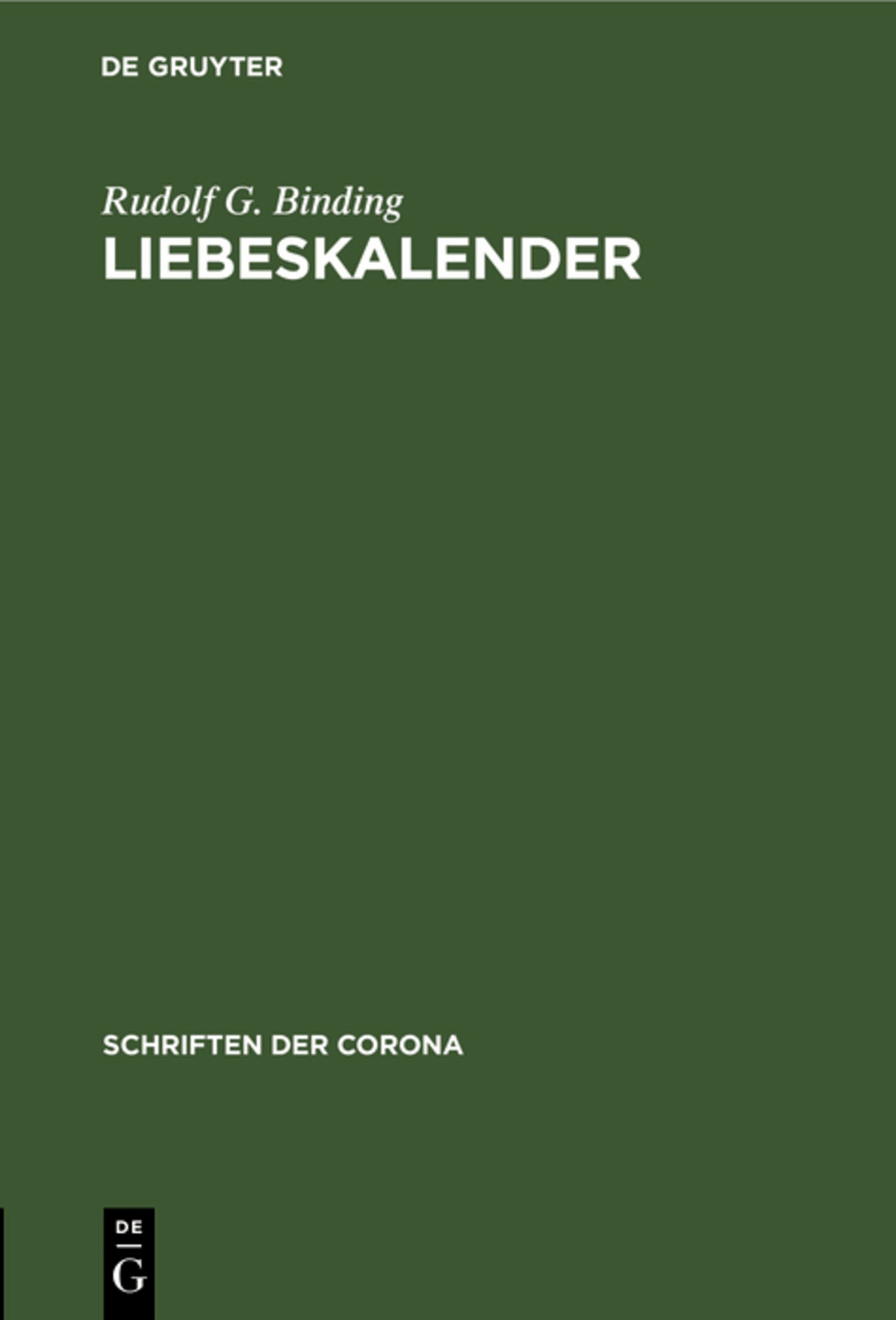 Cover image for Liebeskalender ISBN 9783486770728