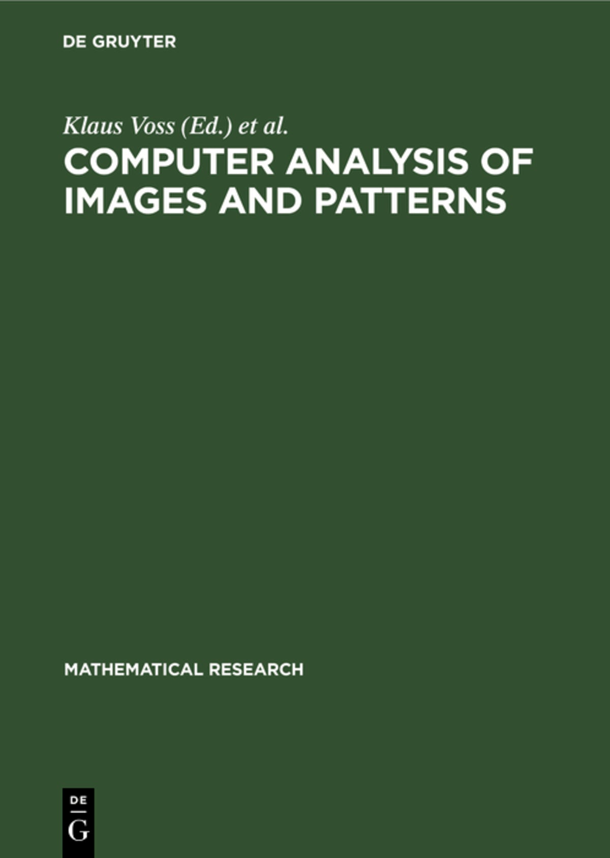 Cover image for Computer Analysis of Images and Patterns ISBN 9783112576199