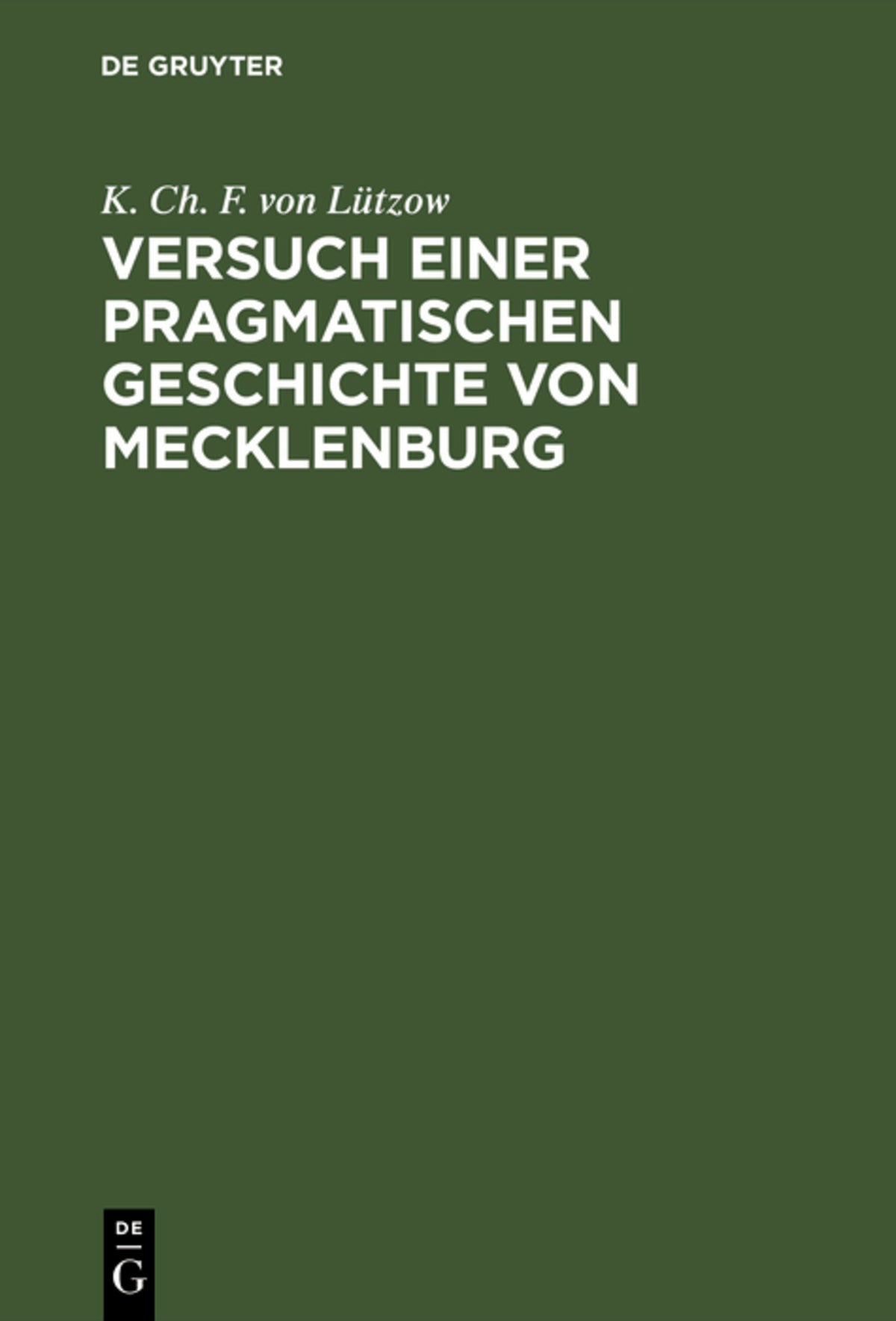 Cover image for Versuch einer pragmatischen Geschichte von Mecklenburg ISBN 9783111067506