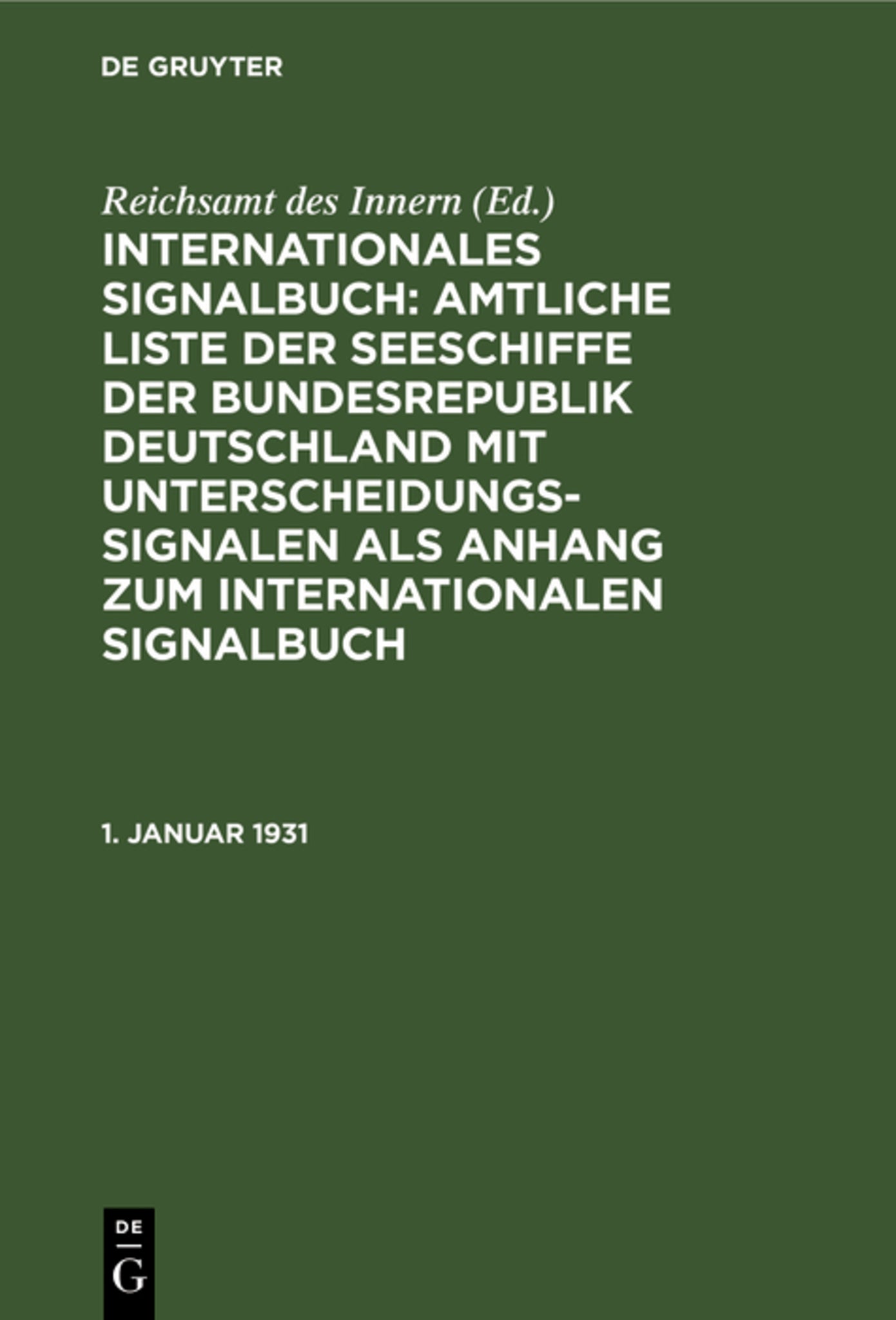 1. Januar 1931