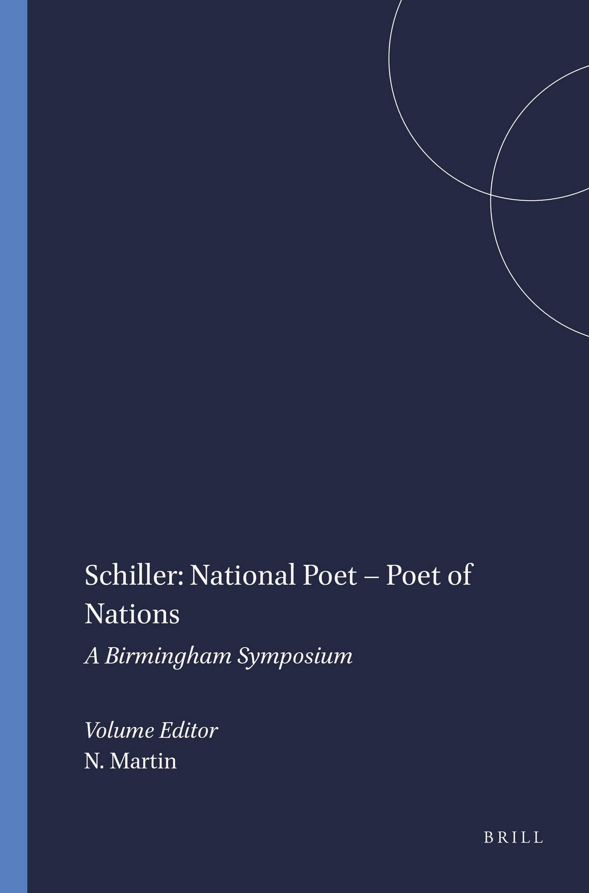 Cover image for Schiller: National Poet – Poet of Nations ISBN 9789042020030