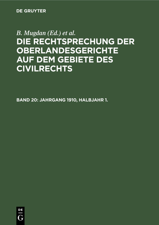 Jahrgang 1910, Halbjahr 1.
