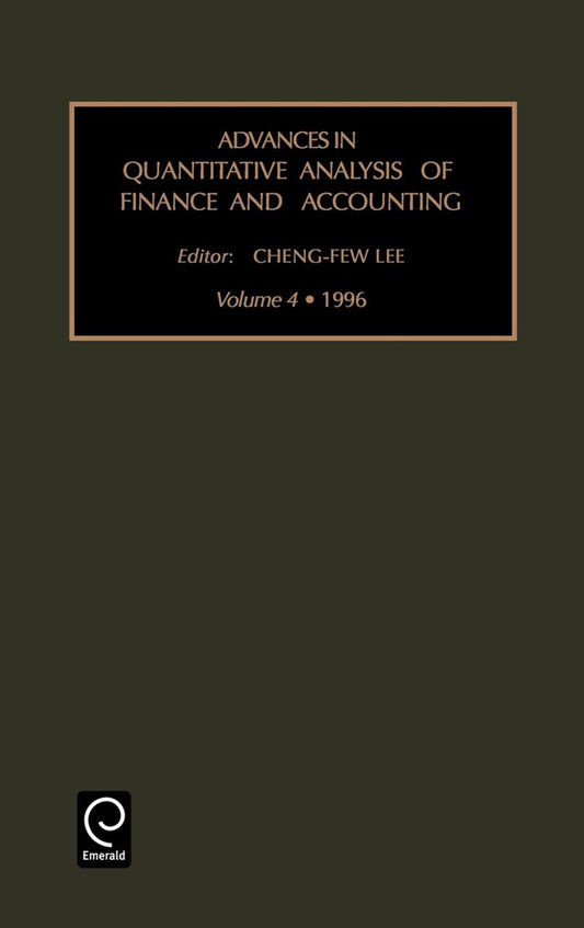 Advances in quantitative analysis of finance and accounting