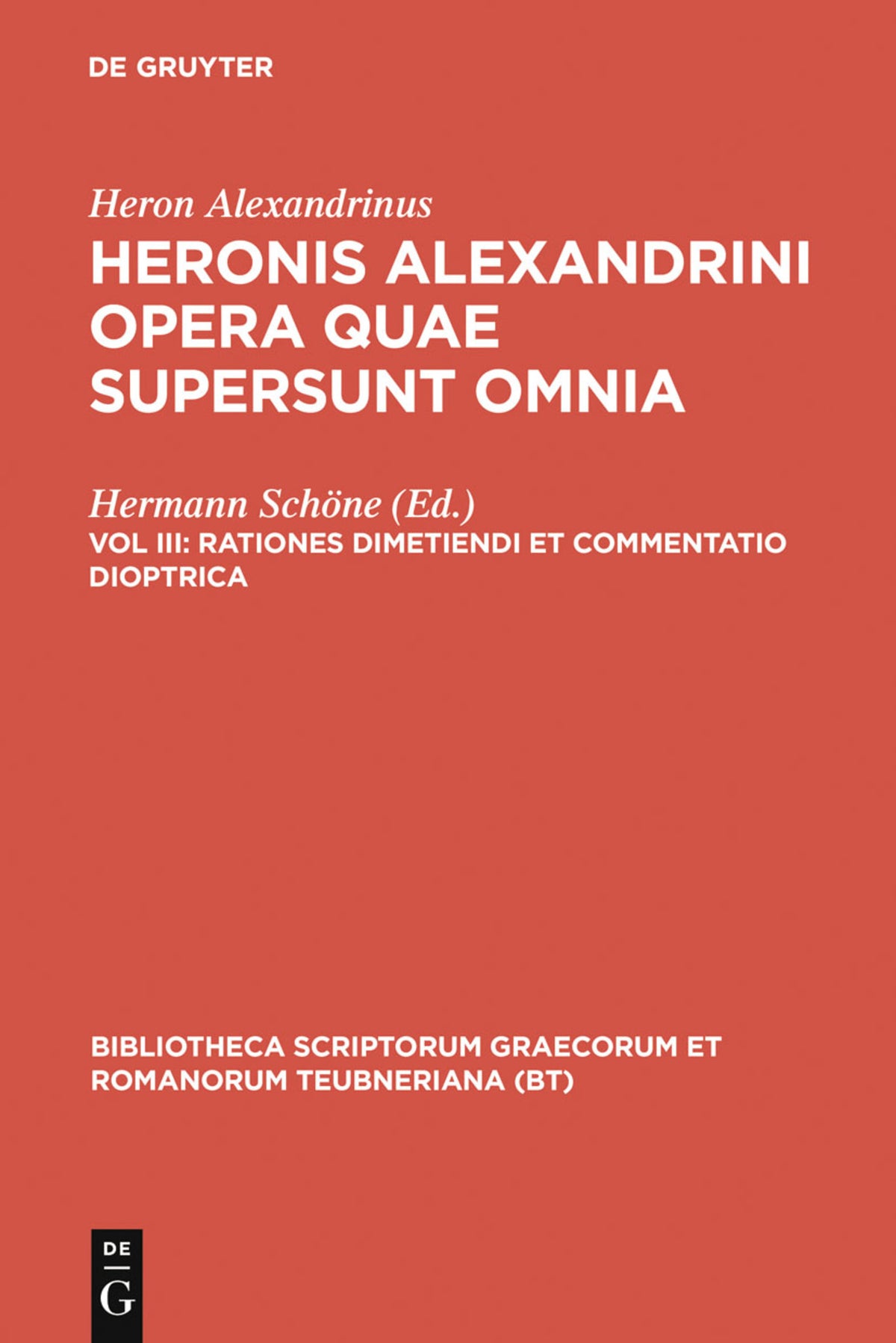 Cover image for Rationes dimetiendi et commentatio dioptrica ISBN 9783598714153