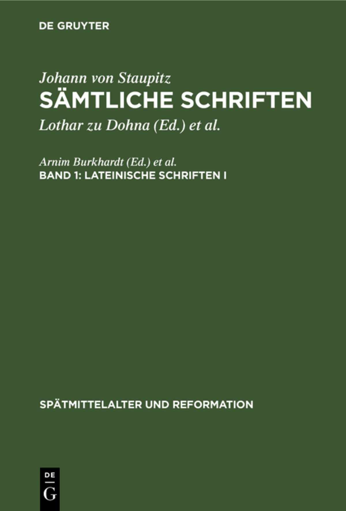 Cover image for Lateinische Schriften I ISBN 9783110049565