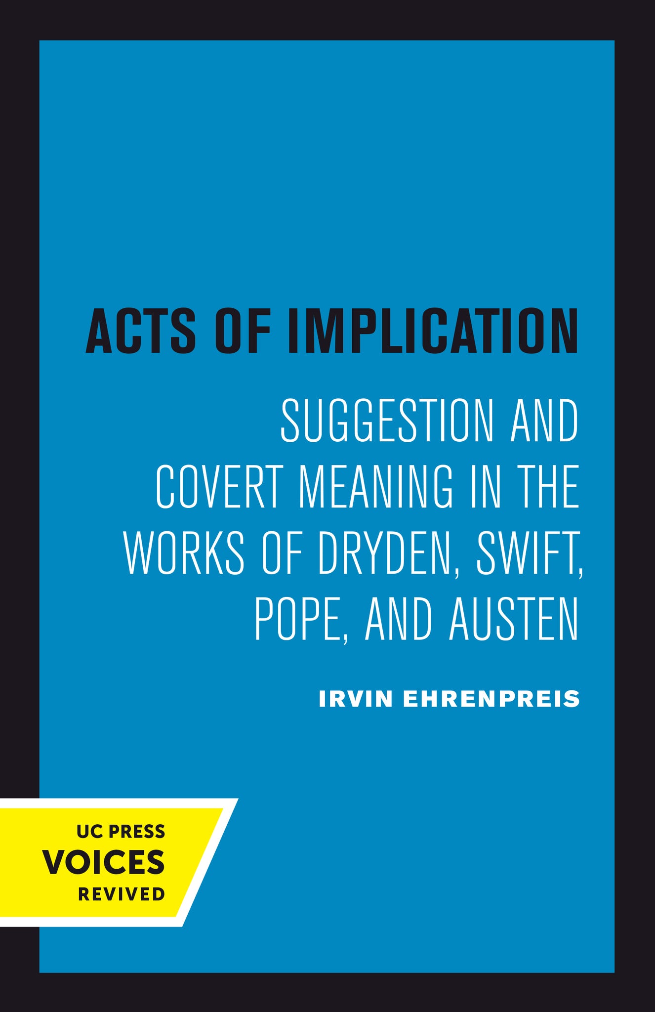 Cover image for Acts of Implication ISBN 9780520413818