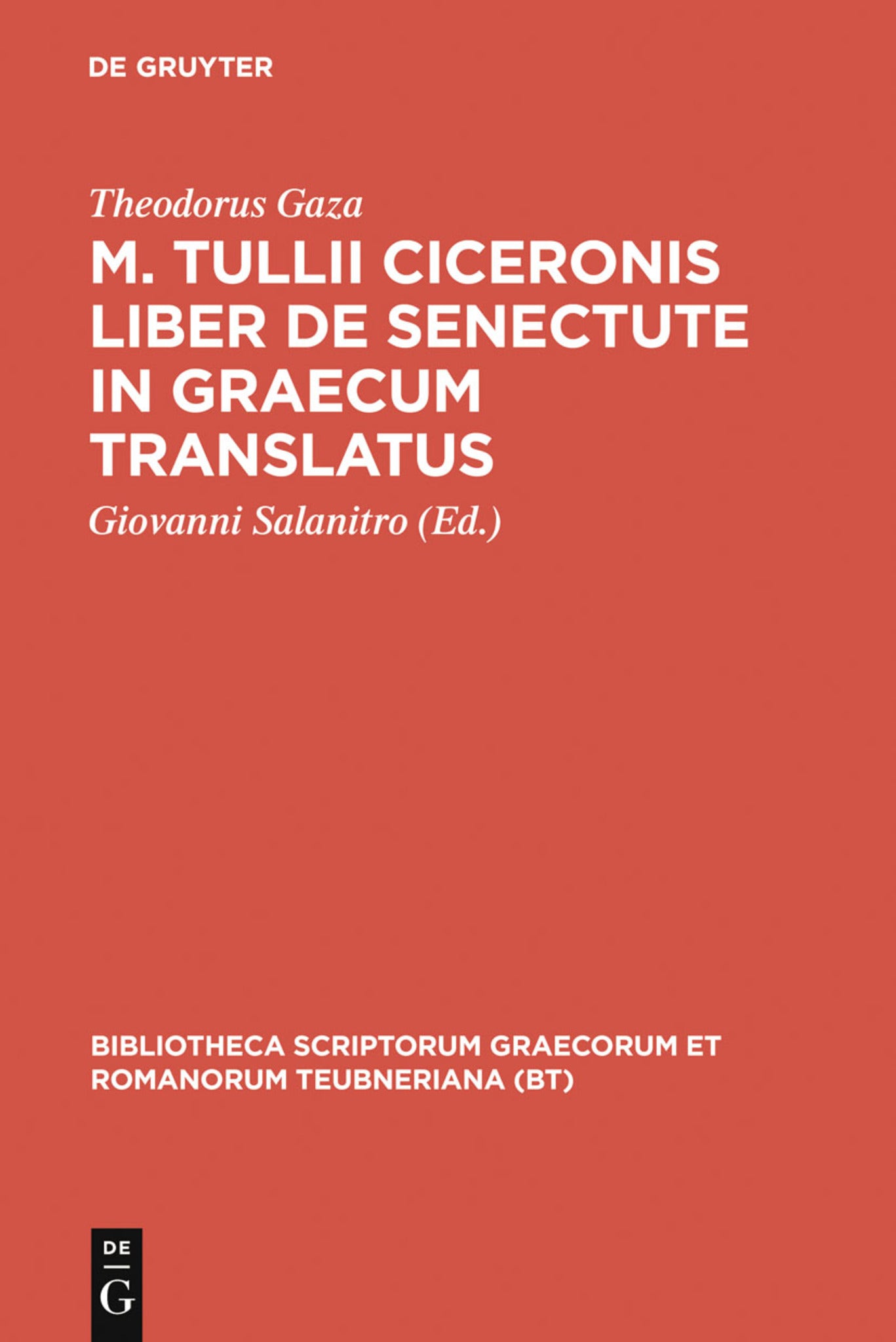 Cover image for M. Tullii Ciceronis liber De senectute in Graecum translatus ISBN 9783598713613