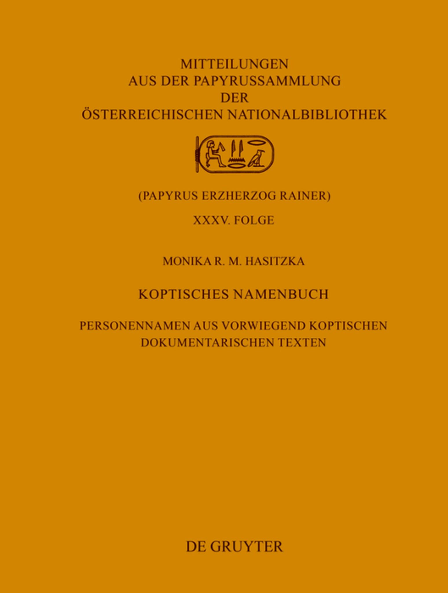 Cover image for Koptisches Namenbuch ISBN 9783112247297