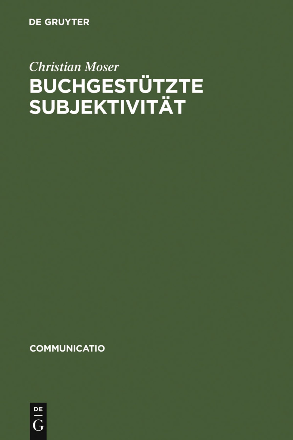 Cover image for Buchgestützte Subjektivität ISBN 9783484630369