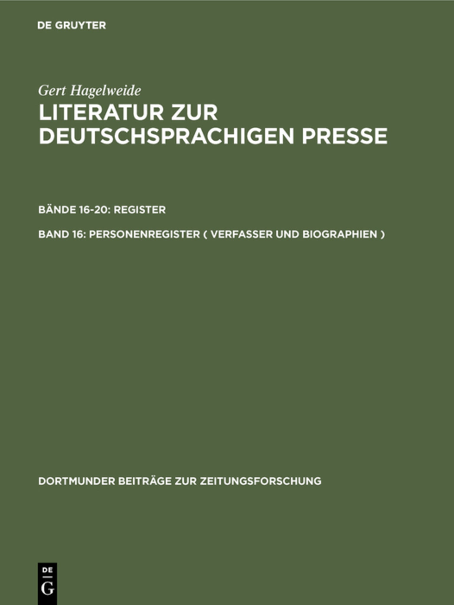 Personenregister ( Verfasser und Biographien )