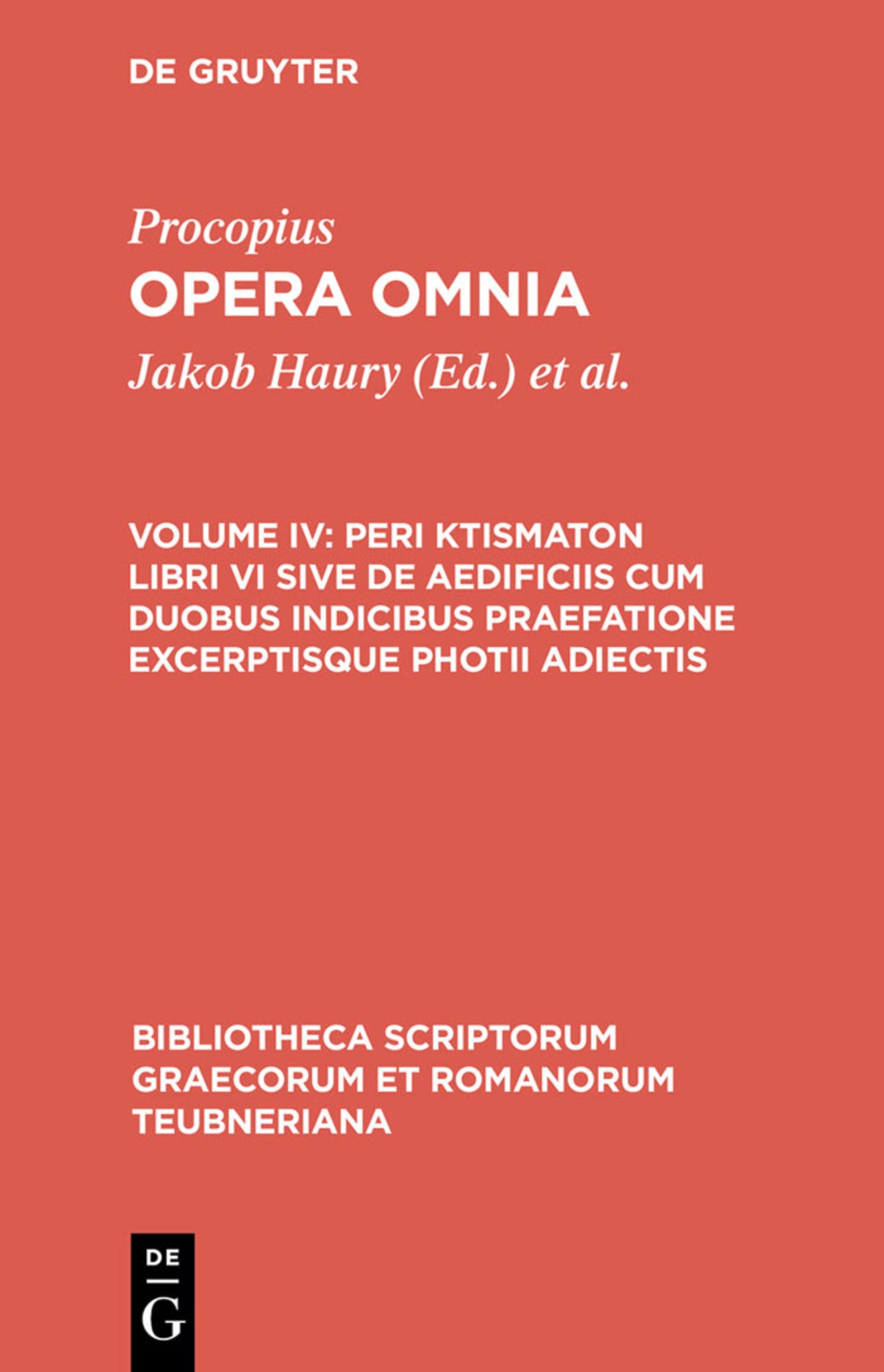 Cover image for Peri ktismaton libri VI sive de aedificiis cum duobus indicibus praefatione excerptisque photii adiectis ISBN 9783598717376