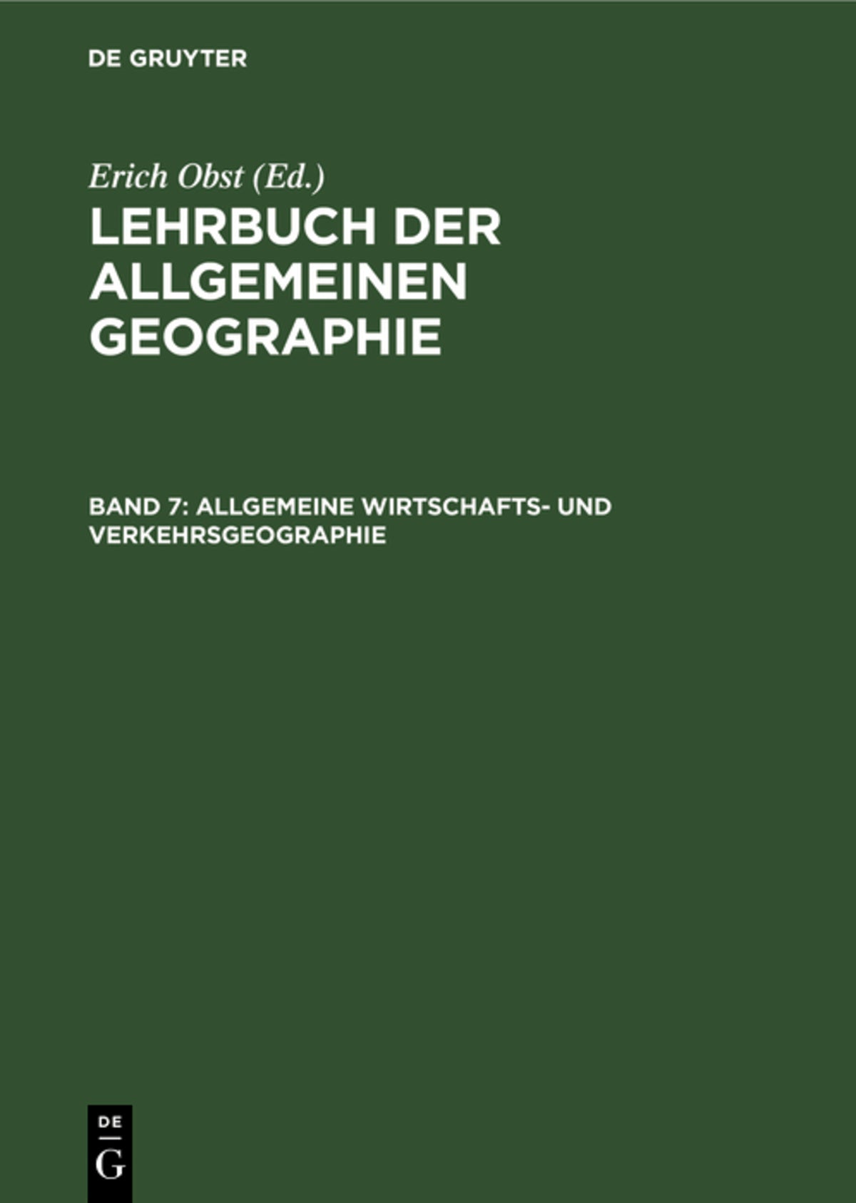 Cover image for Allgemeine Wirtschafts- und Verkehrsgeographie ISBN 9783111240619