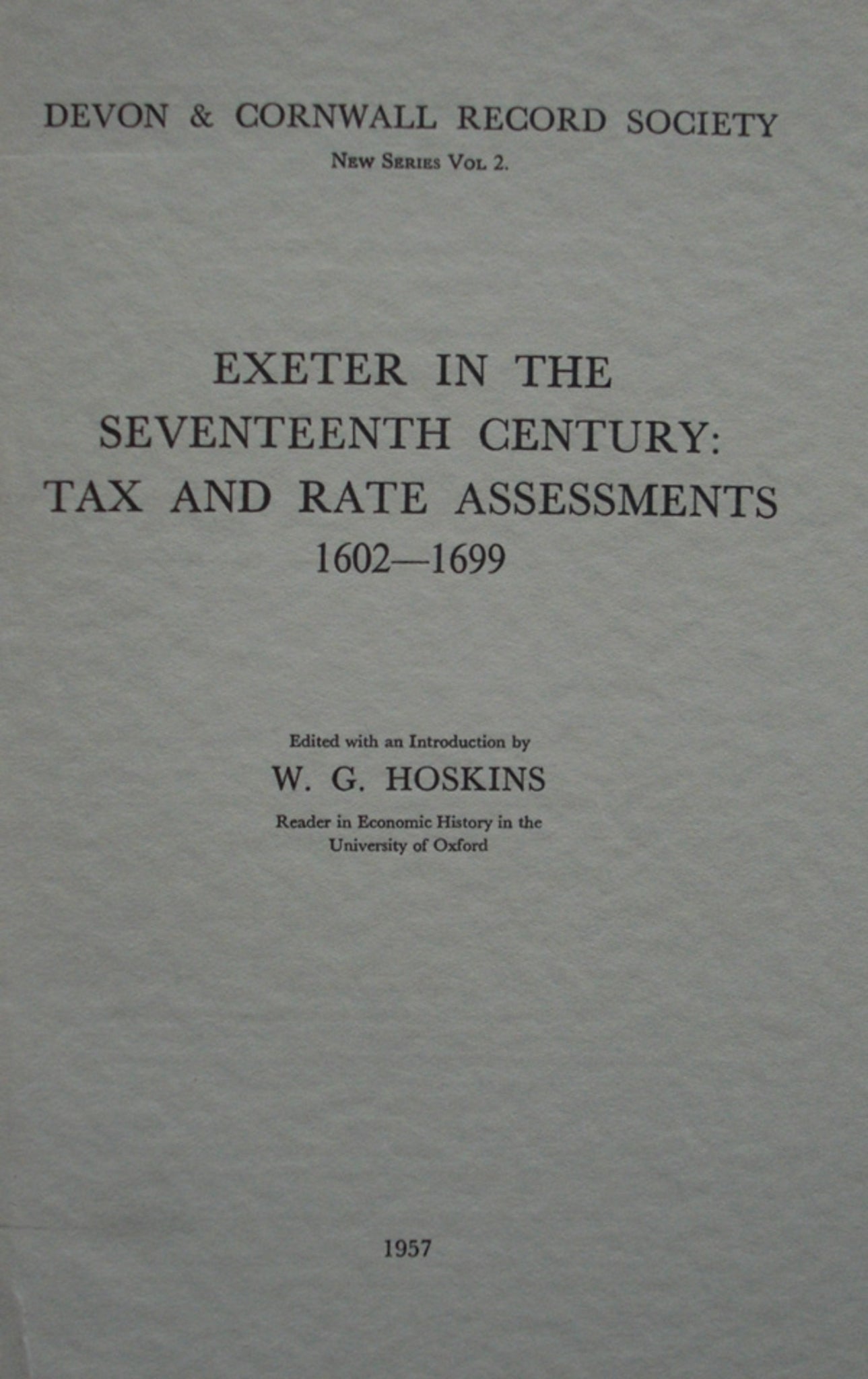 Cover image for Exeter in the Seventeenth Century ISBN 9780901853059