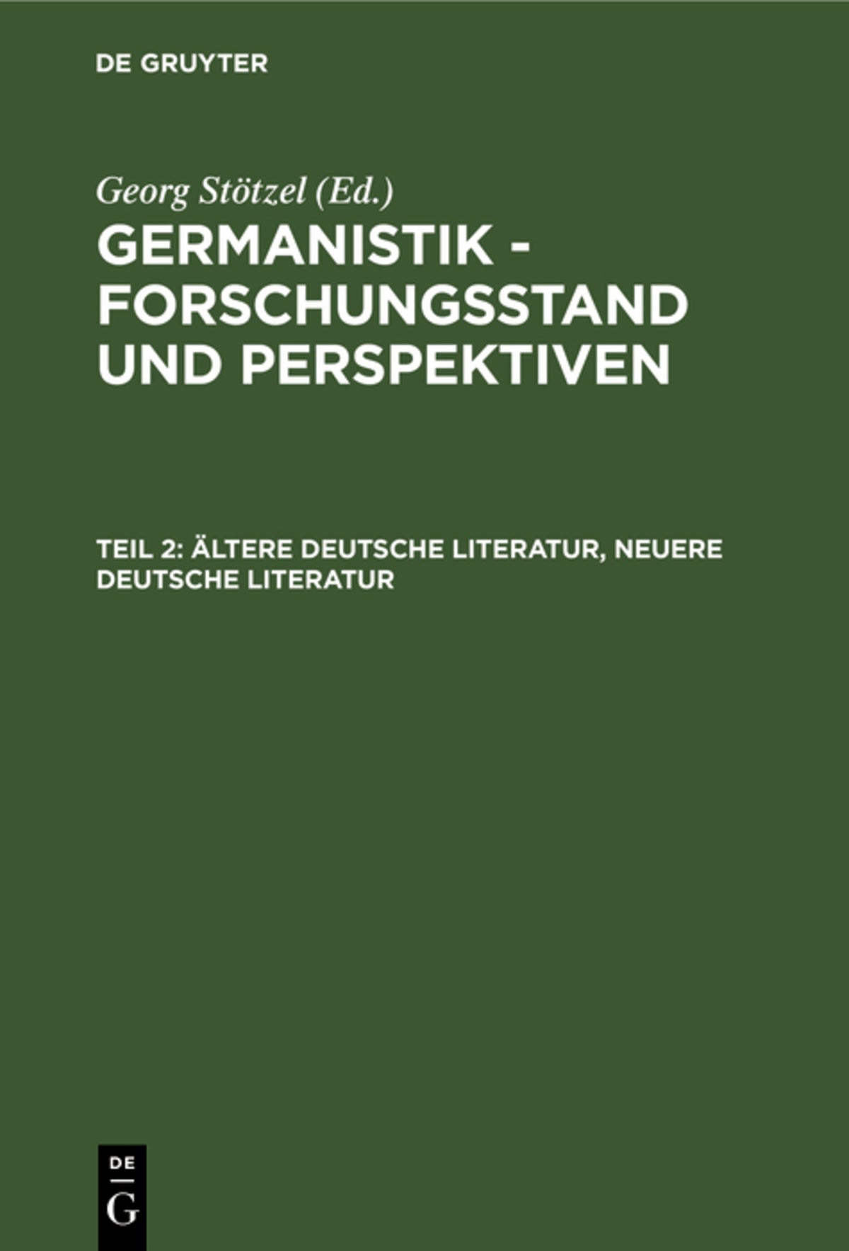 Cover image for Ältere Deutsche Literatur, Neuere Deutsche Literatur ISBN 9783110107067