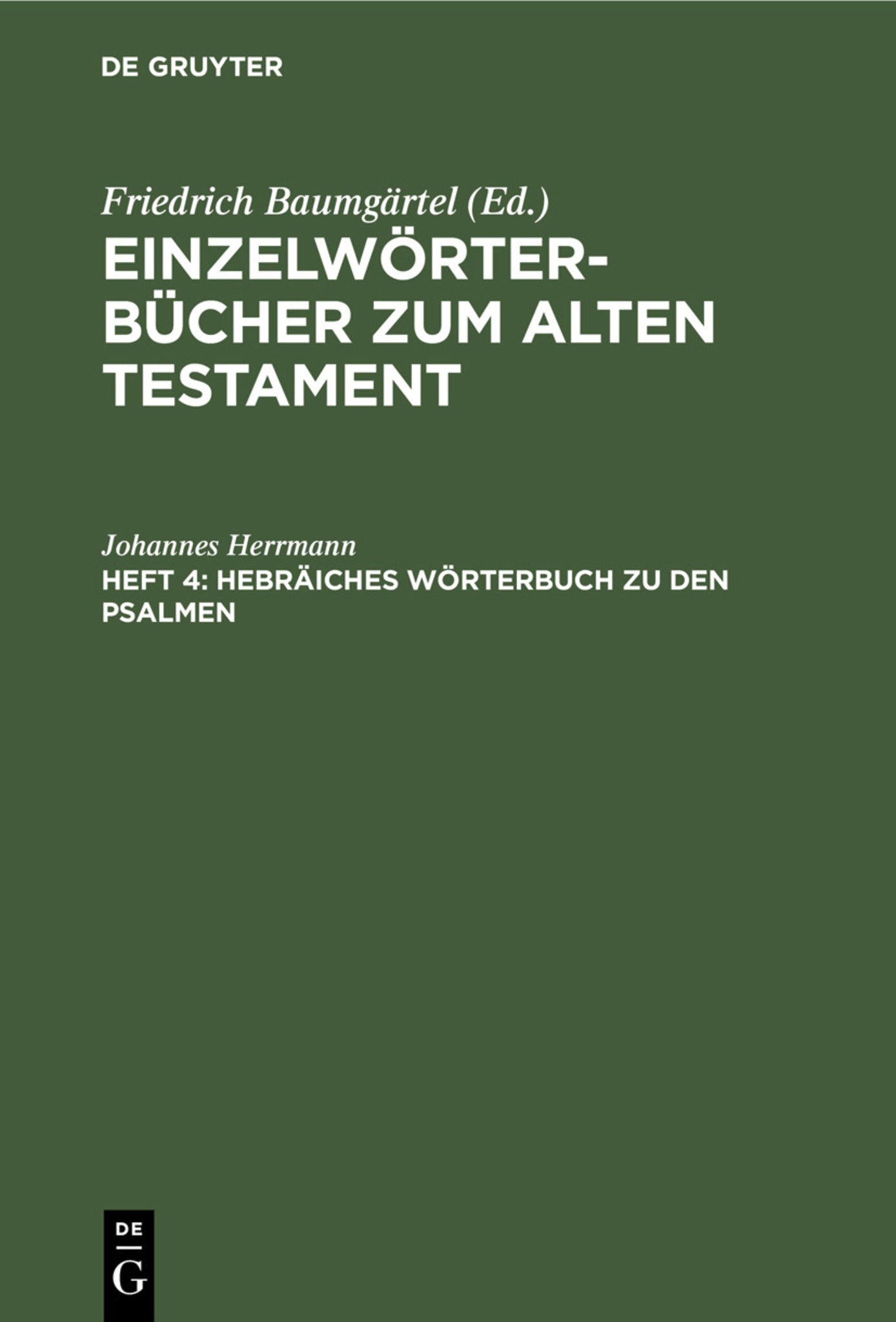 Hebräiches Wörterbuch zu den Psalmen