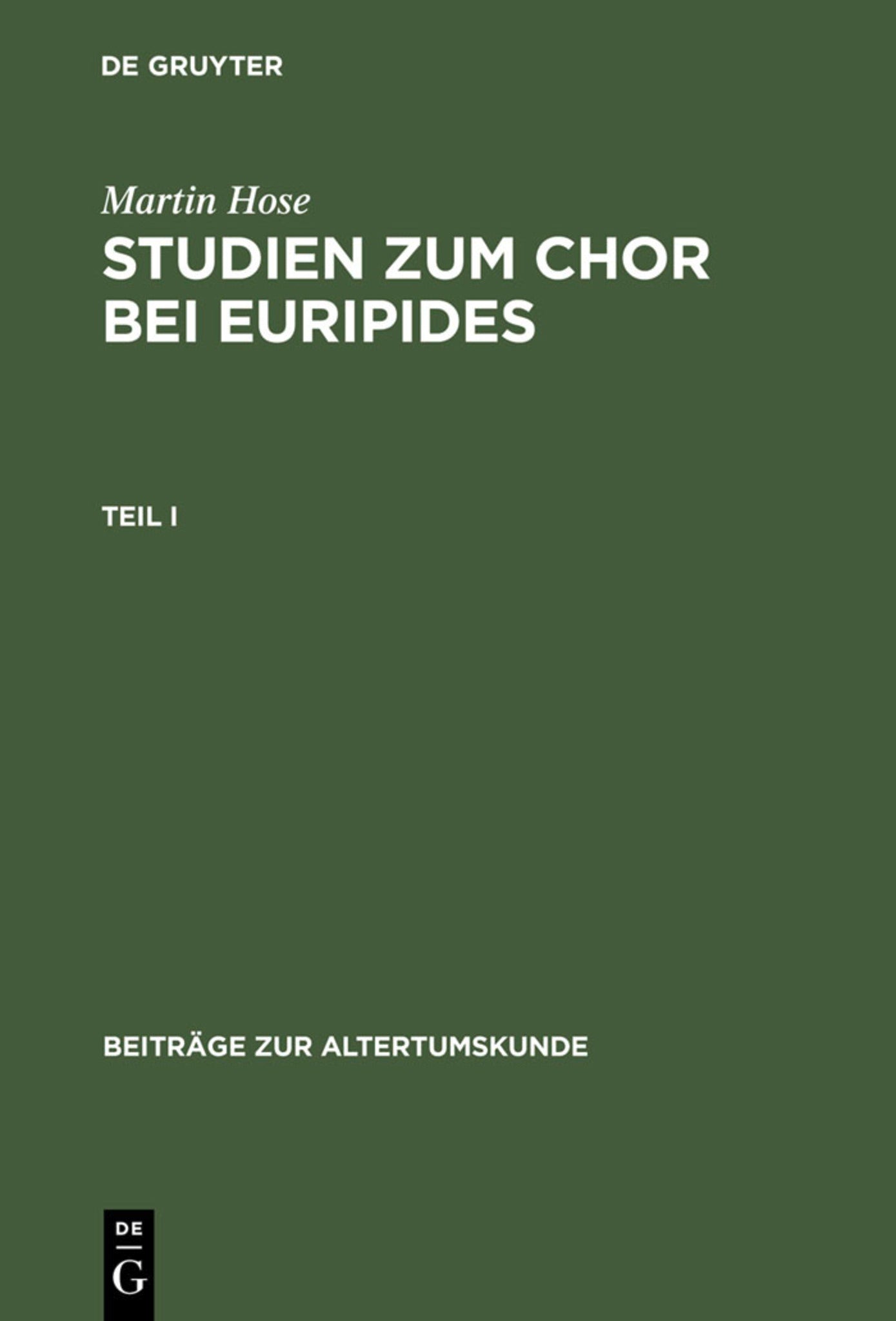 Studien zum Chor bei Euripides