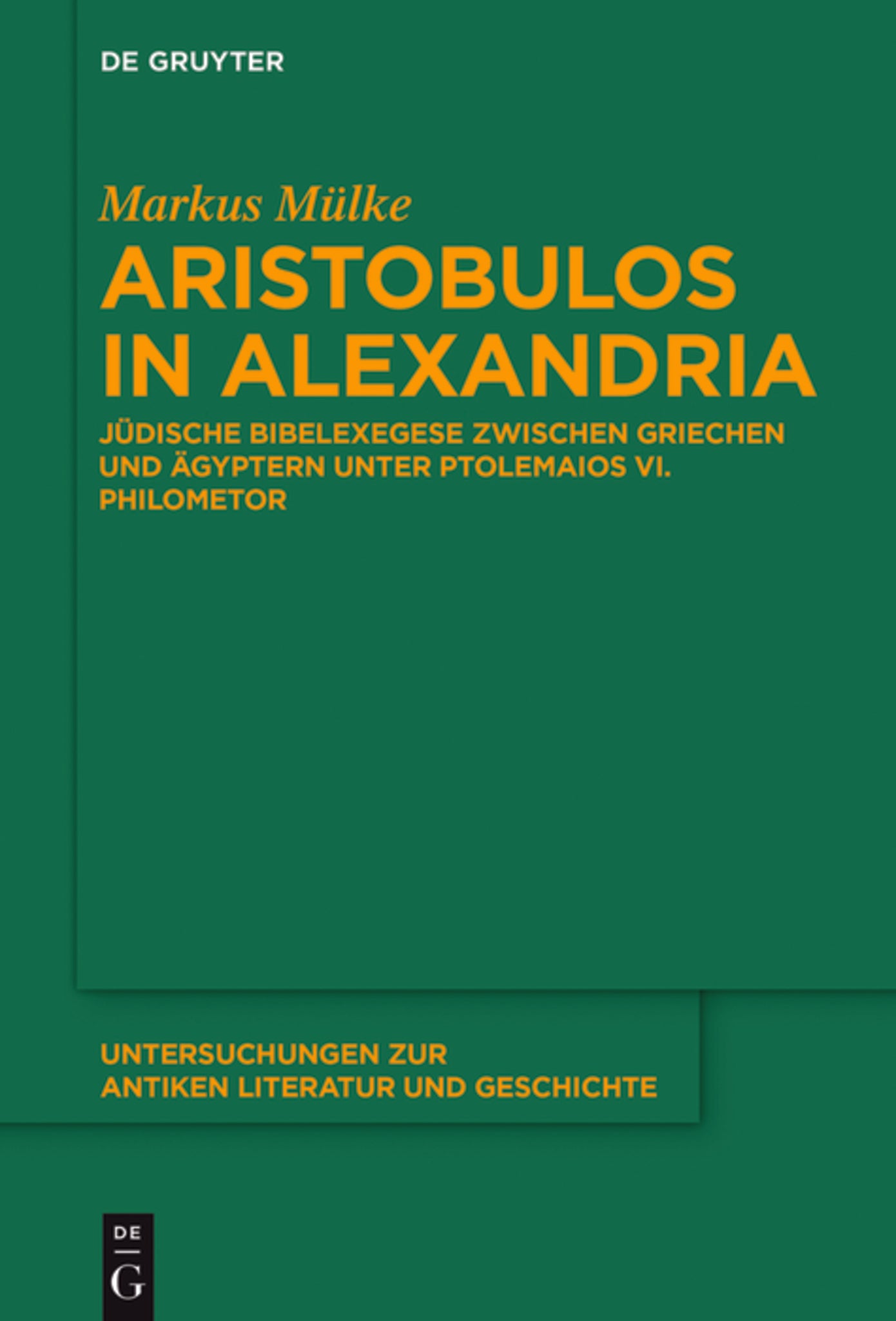 Cover image for Aristobulos in Alexandria ISBN 9783110533231