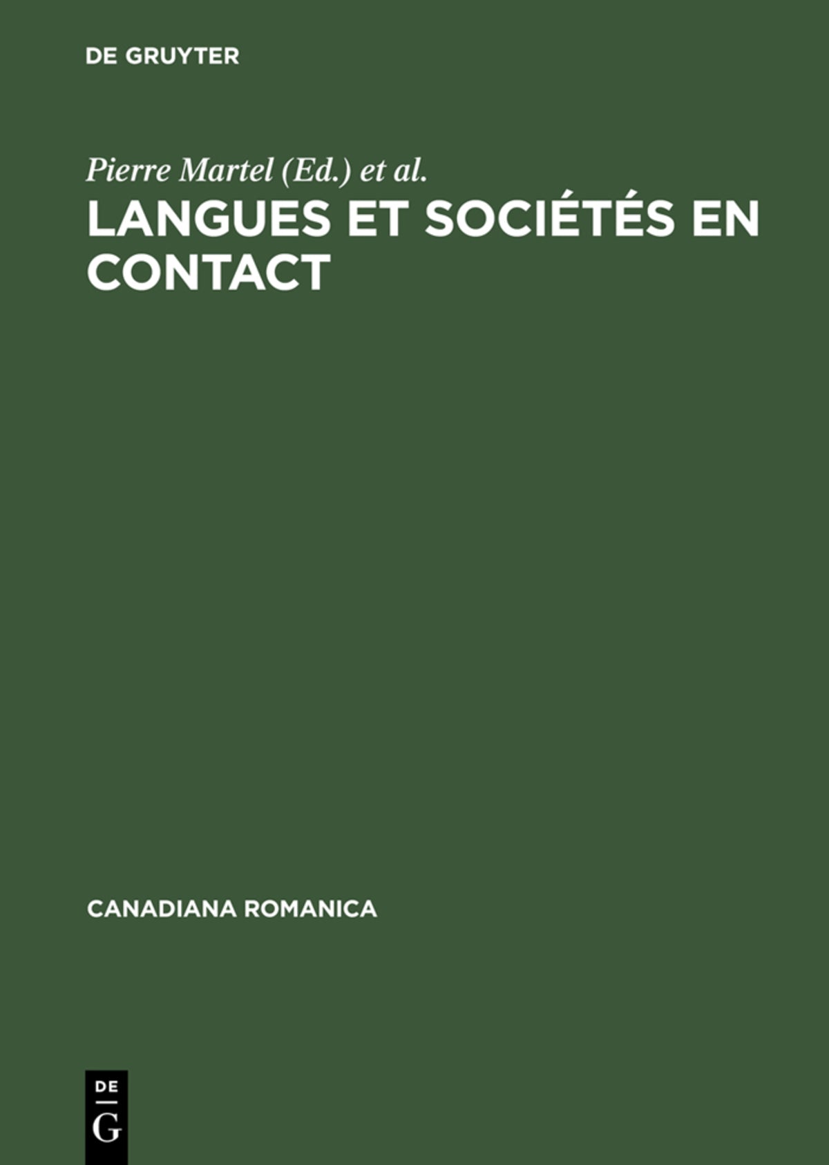 Cover image for Langues et sociétés en contact ISBN 9783484560086