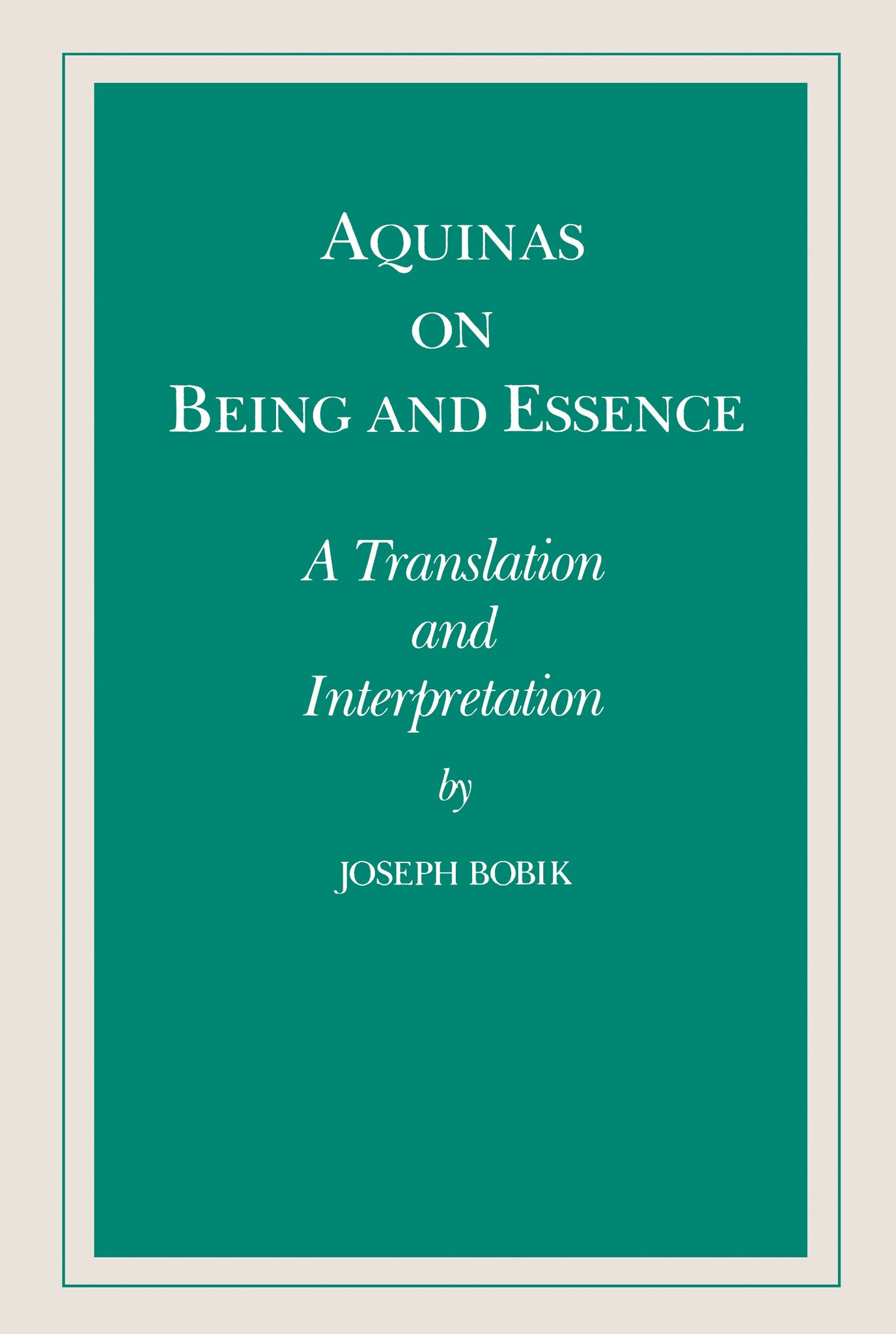 Cover image for Aquinas on Being and Essence ISBN 9780268006174