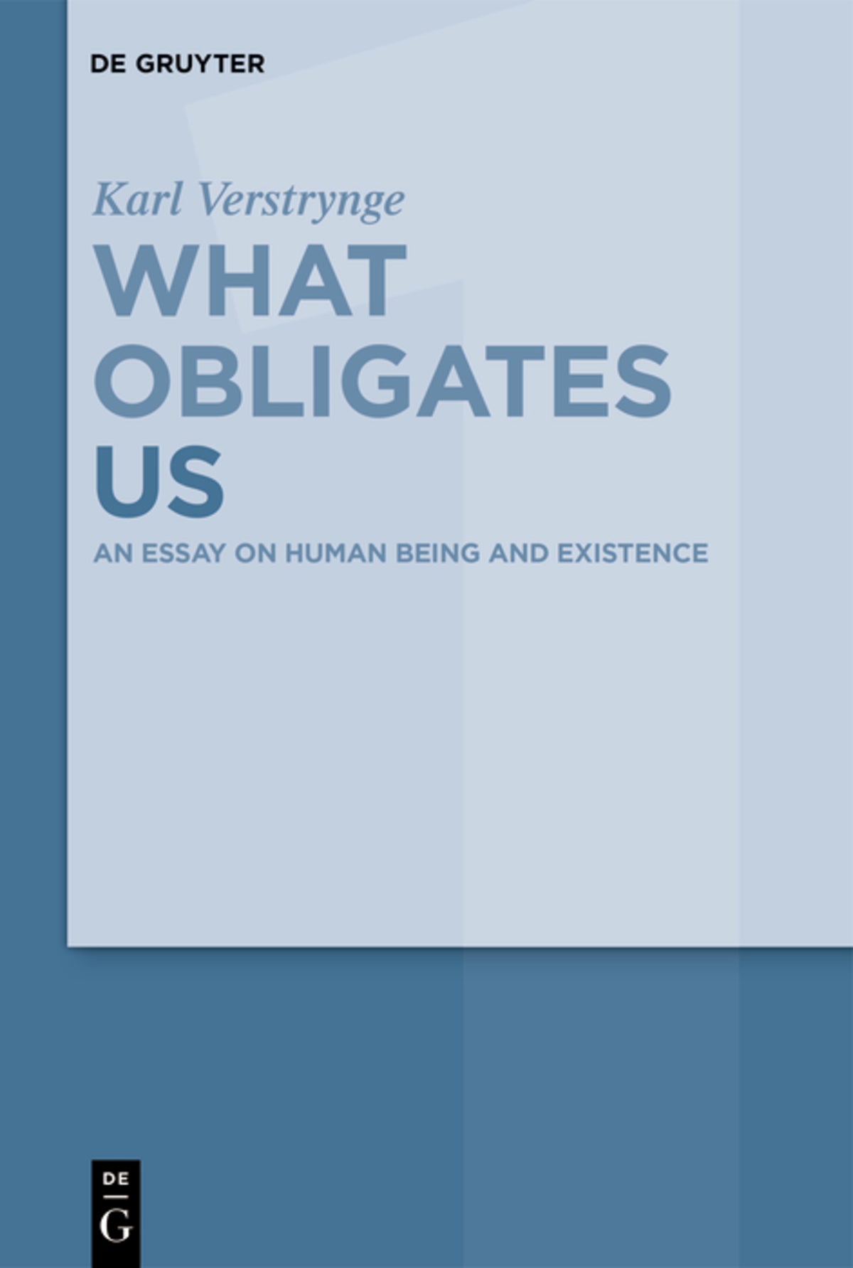 Cover image for An Essay on Human Being and Existence ISBN 9783110692235