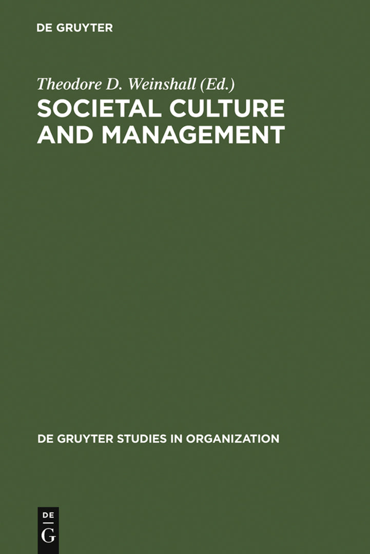 Cover image for Societal Culture and Management ISBN 9783110122114