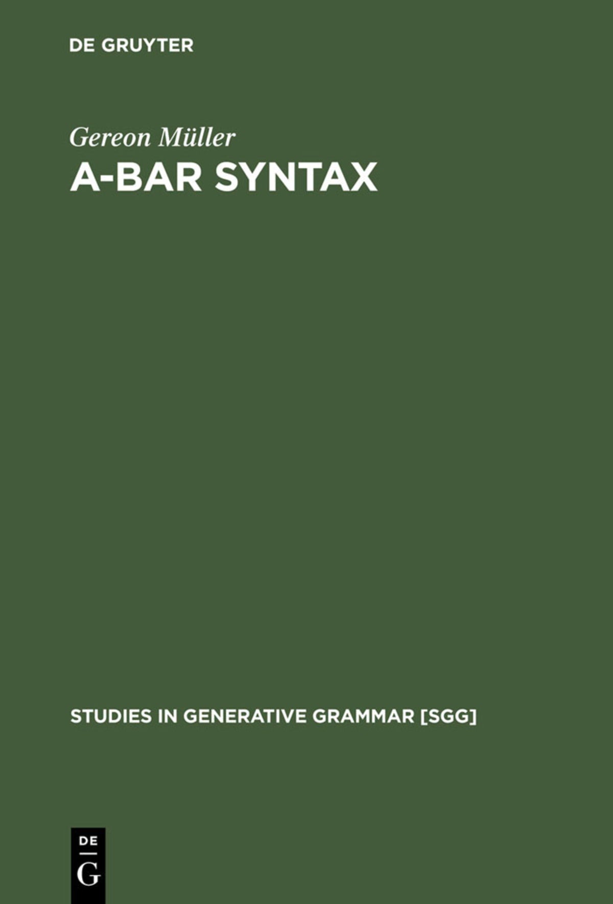 Cover image for A-bar Syntax ISBN 9783110144697
