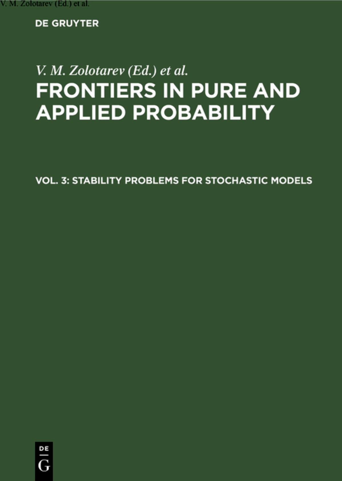 Stability Problems for Stochastic Models