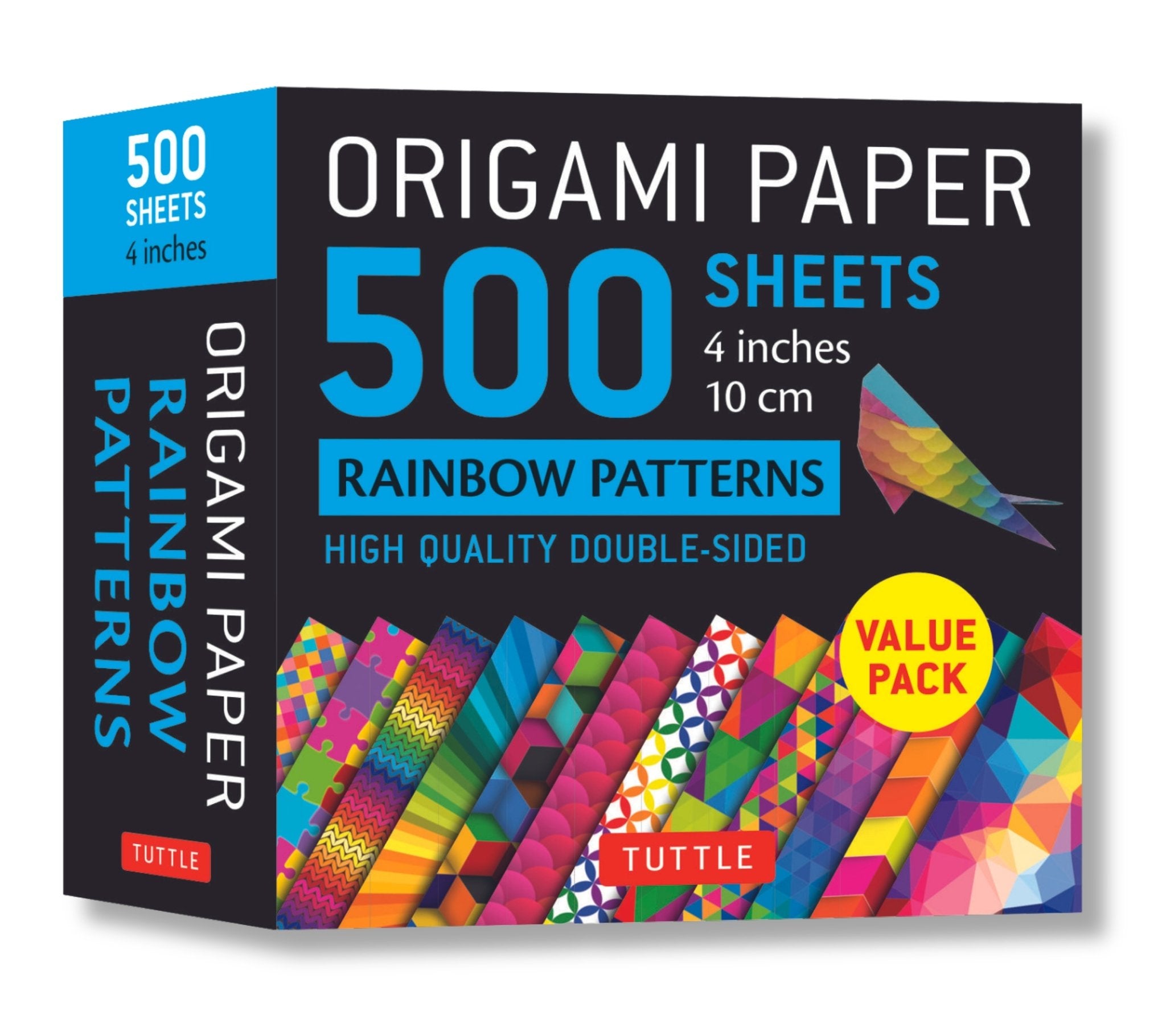 Cover image for Origami Paper 500 sheets Rainbow Patterns 4" (10 cm) ISBN 9780804853576