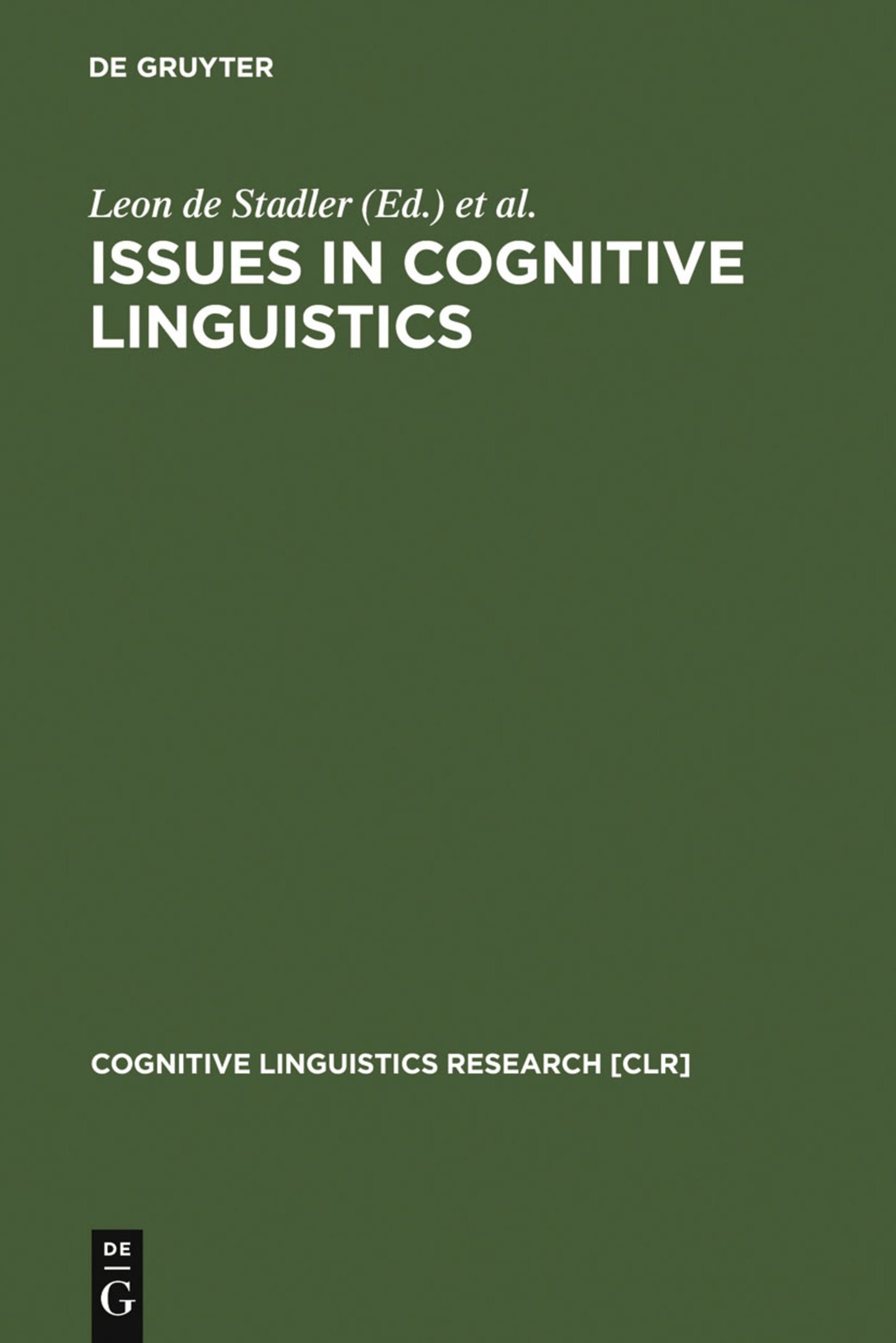 Cover image for Issues in Cognitive Linguistics ISBN 9783110152197