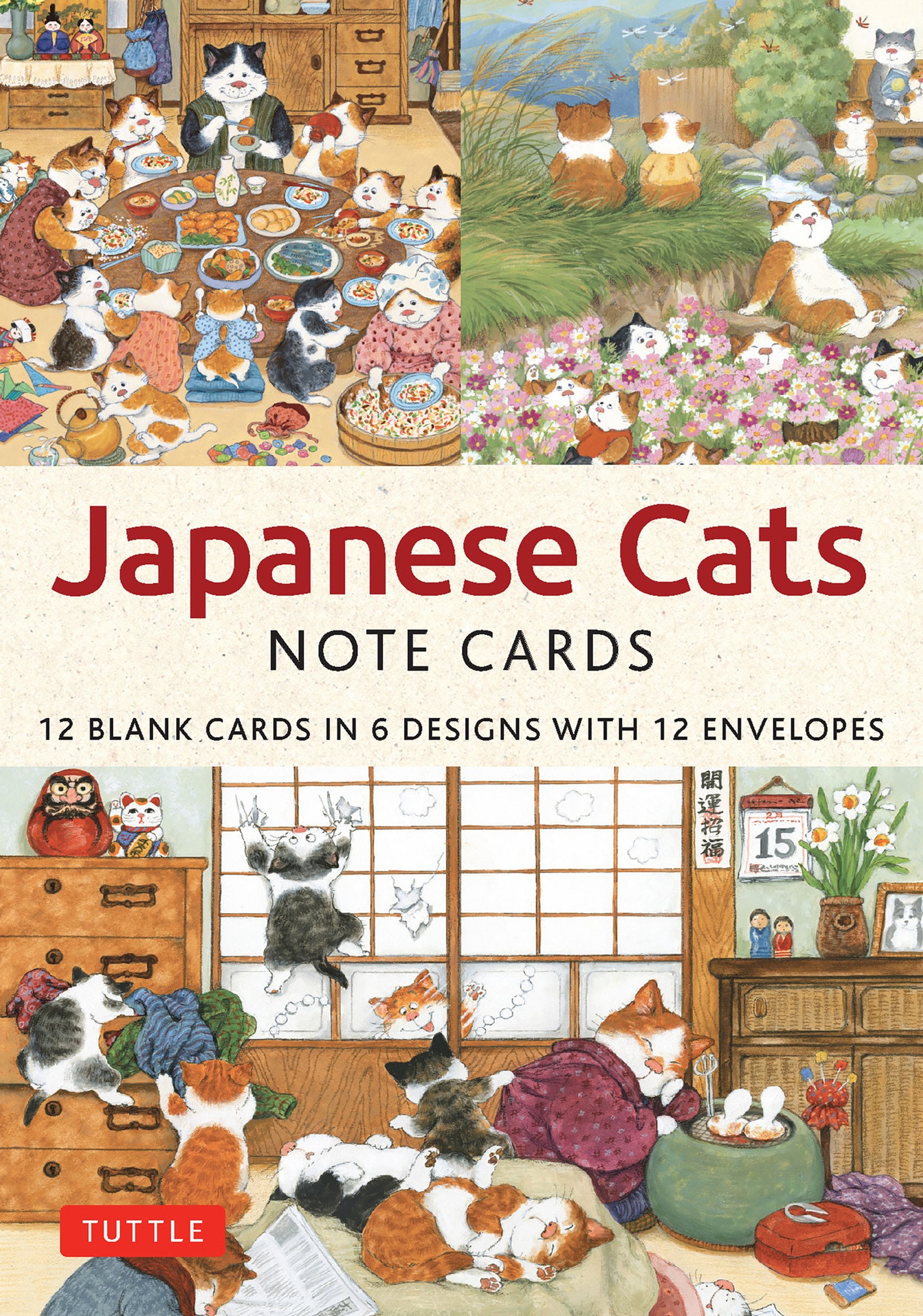 Cover image for Japanese Cats - 12 Blank Note Cards ISBN 9780804857529