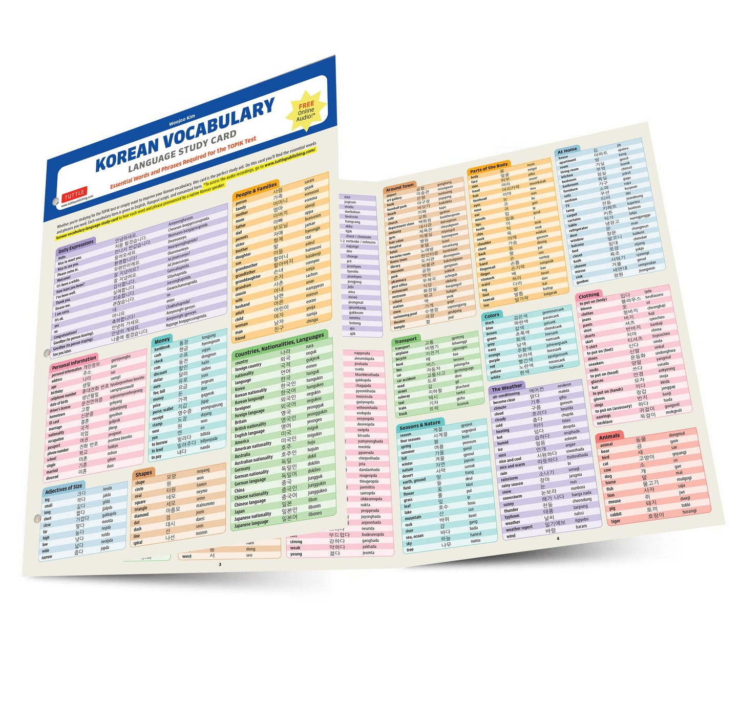 Cover image for Korean Vocabulary Language Study Card ISBN 9780804853279